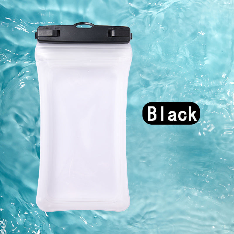 Universal 7.2" Waterproof Phone Pouch - Air Cushion, Strap - Black