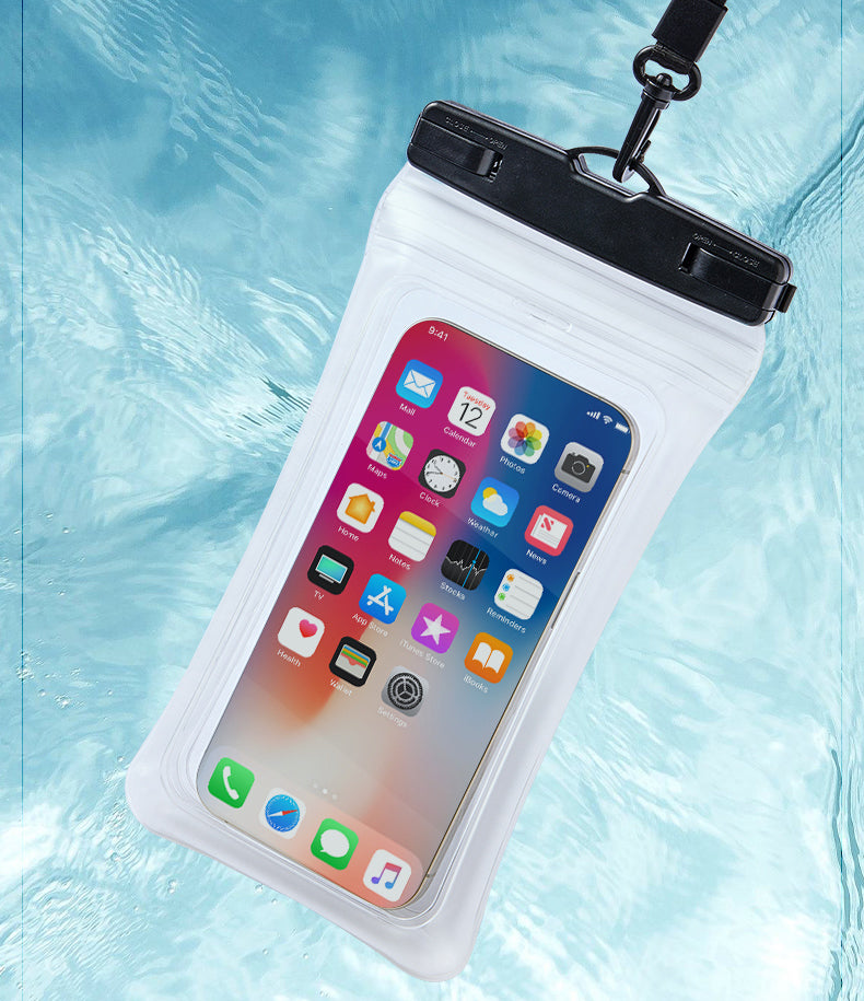 Universal 7.2" Waterproof Phone Pouch - Air Cushion, Strap - Green