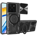 Xiaomi 14T Pro Ring Kickstand Case w/ Camera Cover [Black] - Black