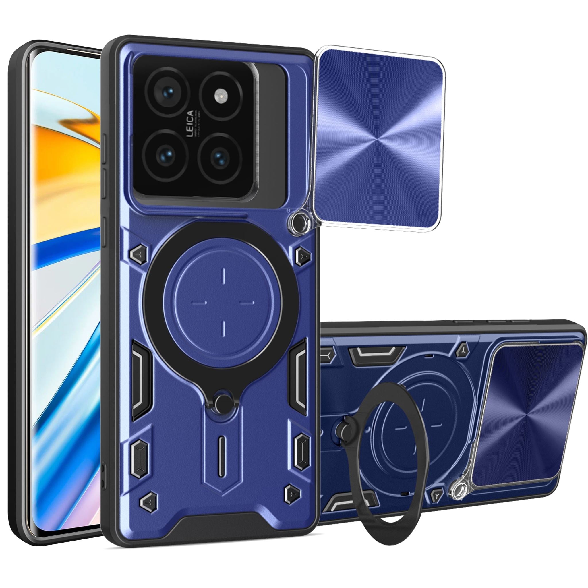 Xiaomi 14T Pro Ring Kickstand Case w/ Camera Cover [Navy]