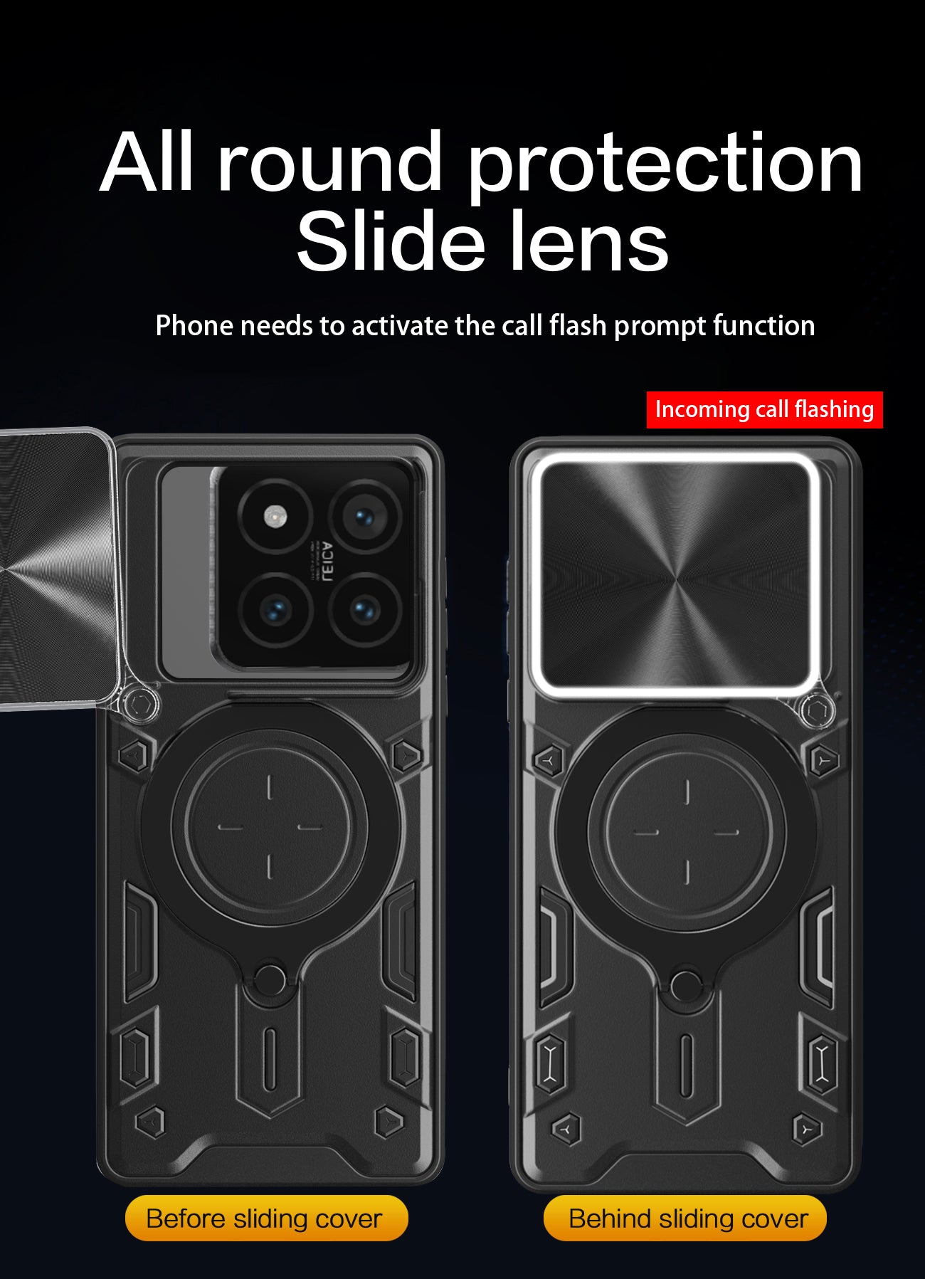 Xiaomi 14T Pro Ring Kickstand Case w/ Camera Cover [Red]
