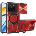 Xiaomi 14T Ring Kickstand Case w/ Camera Cover [Red] - Red
