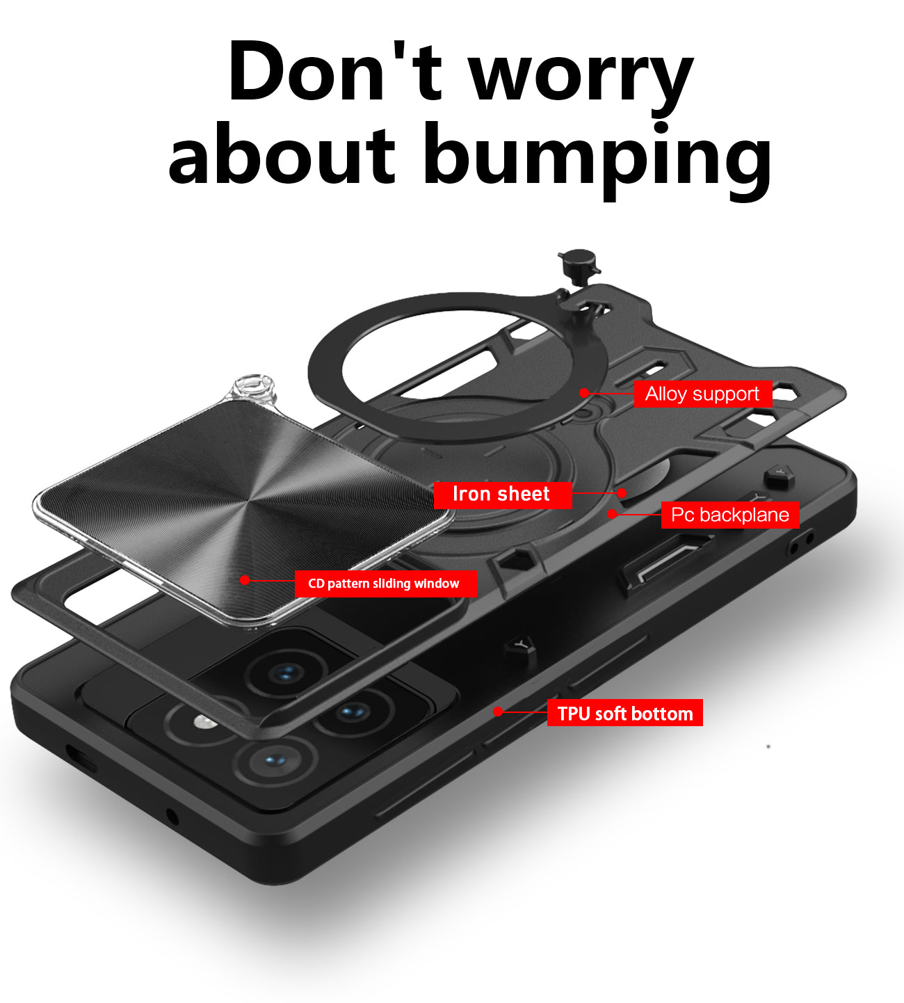 Xiaomi 14T Ring Kickstand Case w/ Camera Cover [Navy]