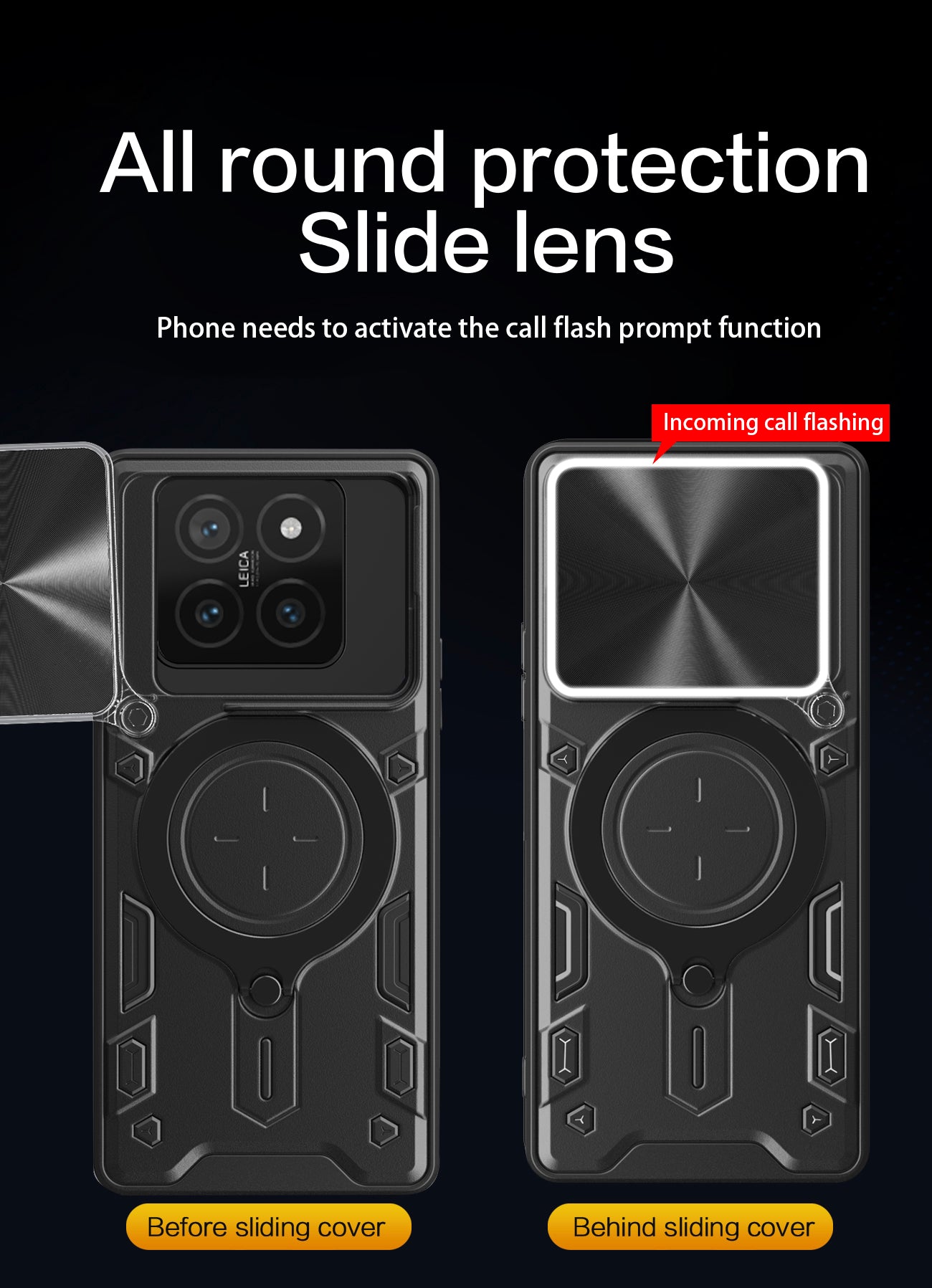 Xiaomi 14T Ring Kickstand Case w/ Camera Cover [Black]