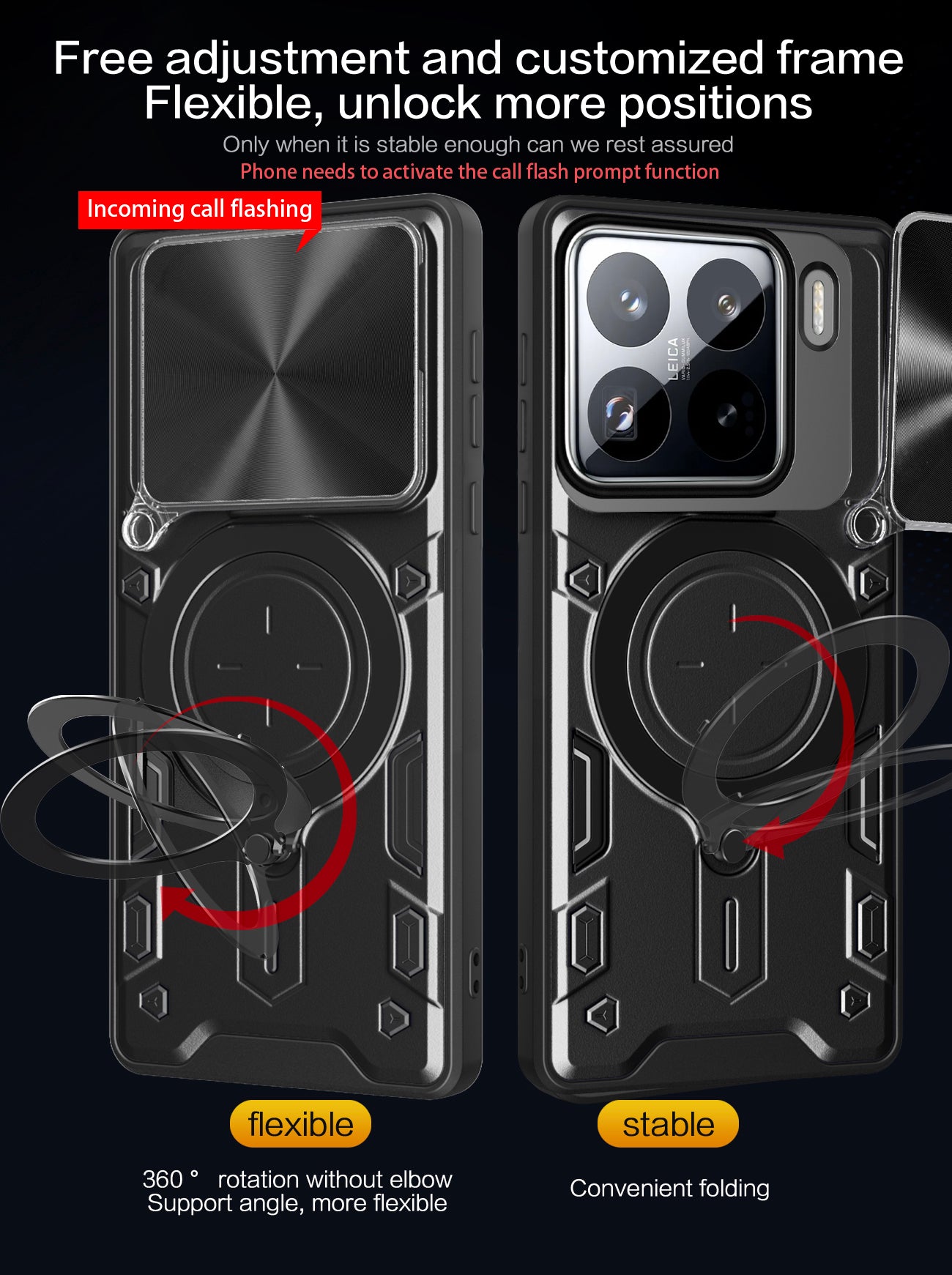 Xiaomi 15 Ring Kickstand Case w/ Camera Cover [Navy]