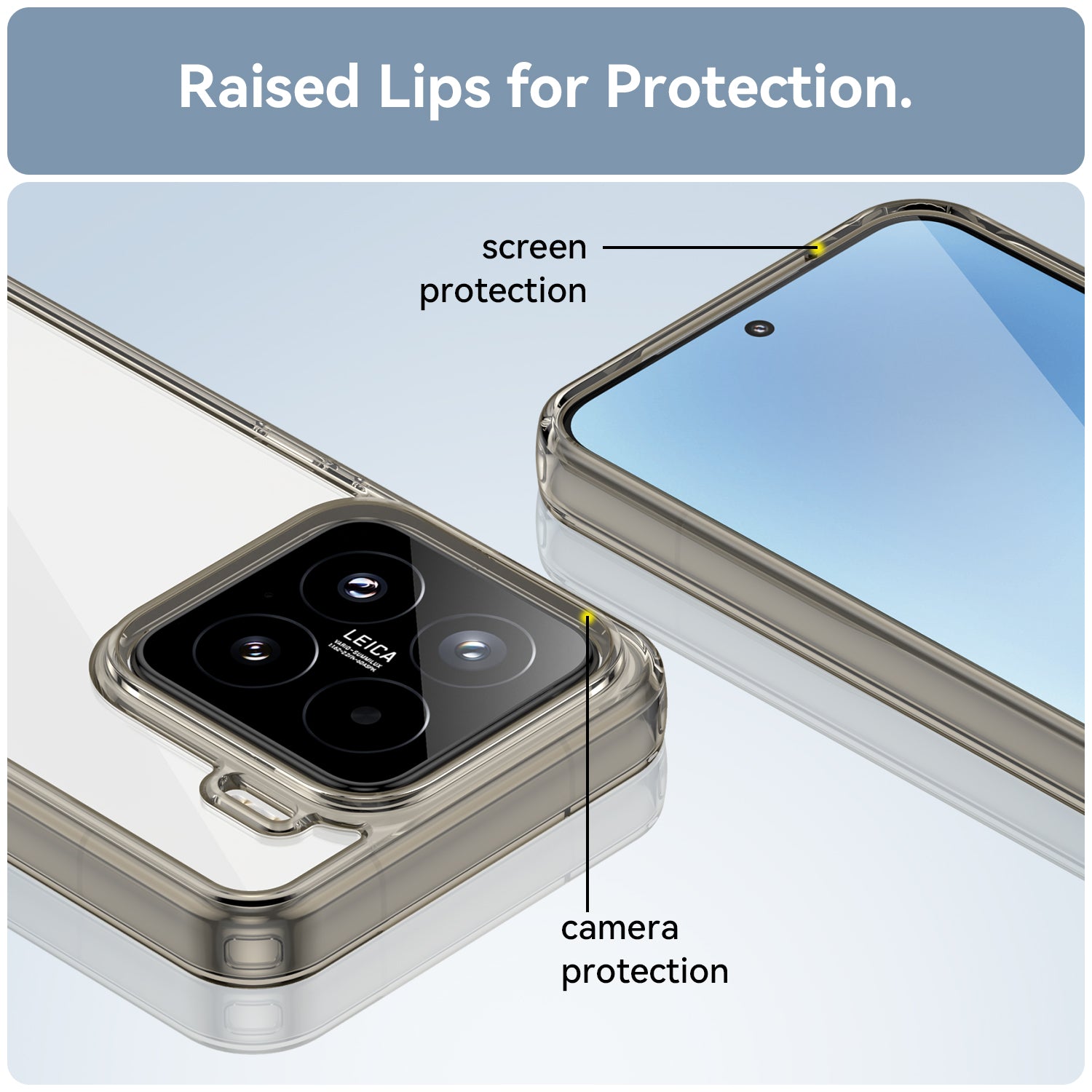 Xiaomi 15 Soft TPU Bumper Case (Clear Grey)