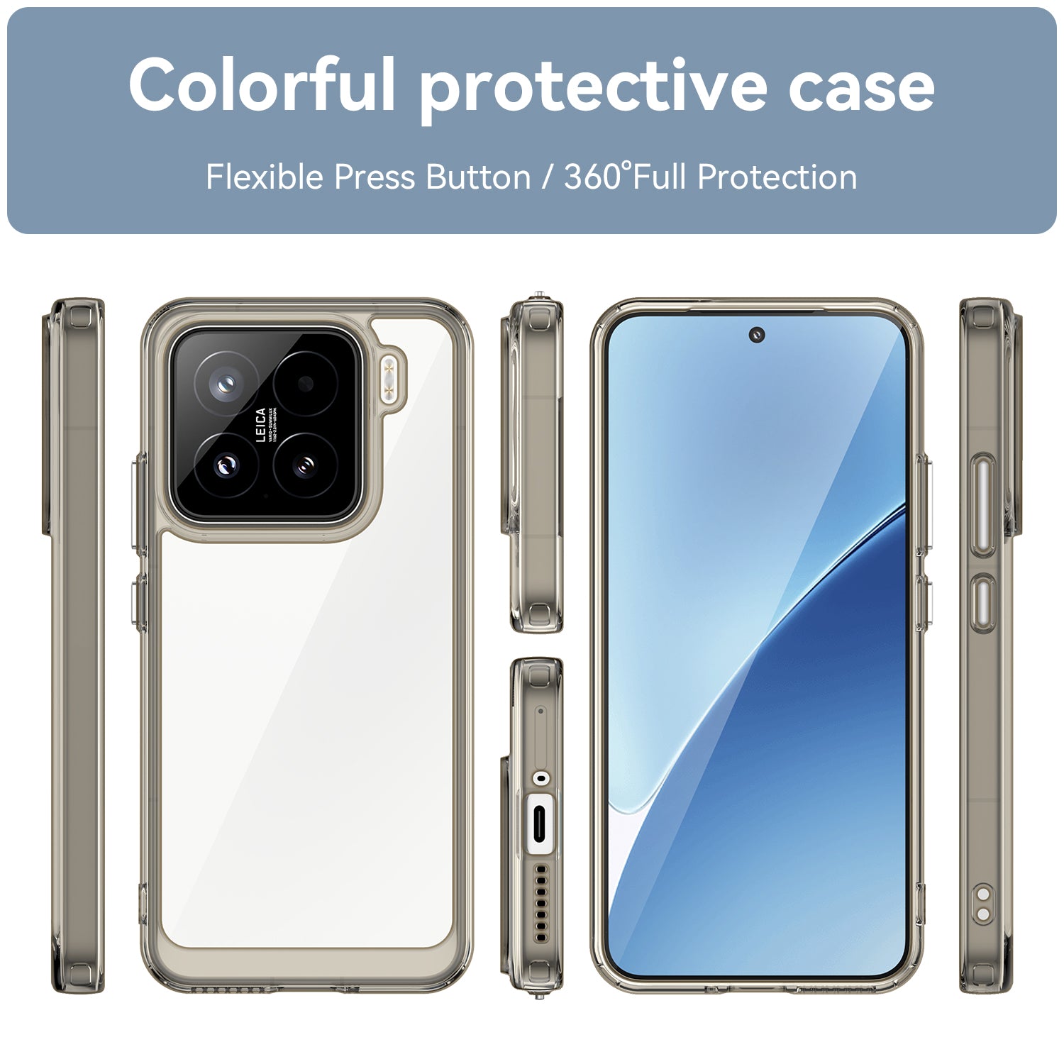 Xiaomi 15 Soft TPU Bumper Case (Clear Grey)