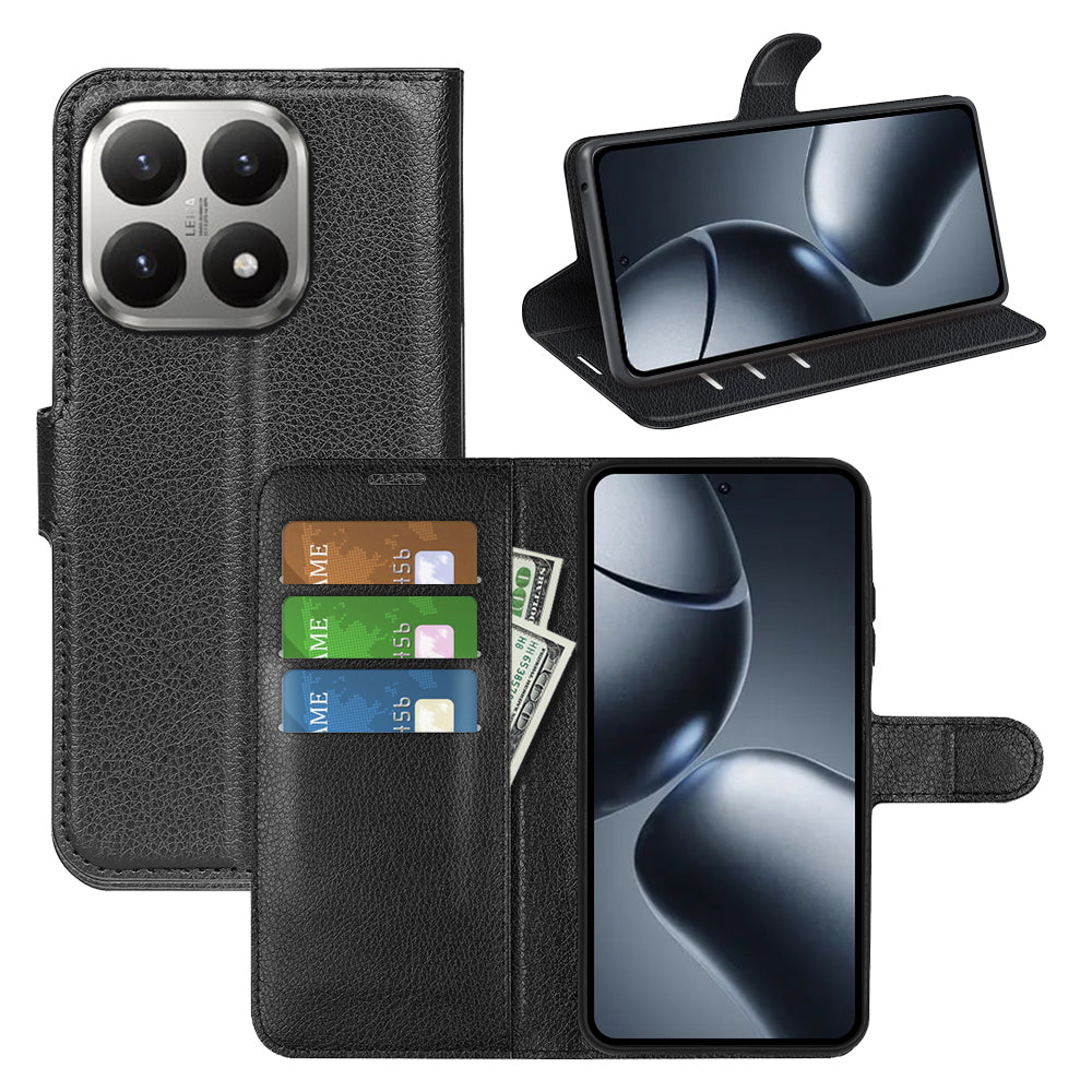 Xiaomi 15T Pro PU Wallet Case [Black]