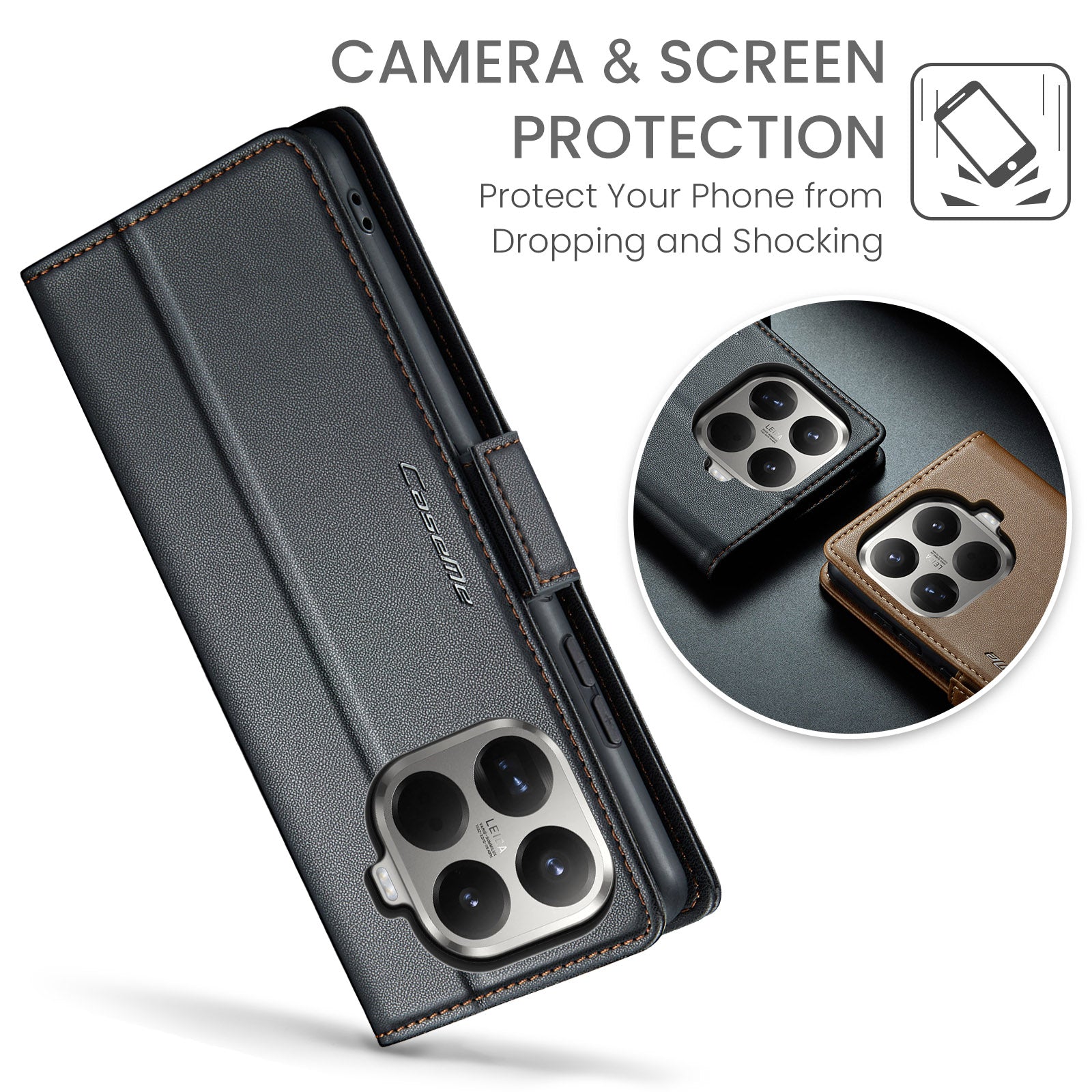 Xiaomi 15T Pro CaseMe Retro Wallet Case [Black]
