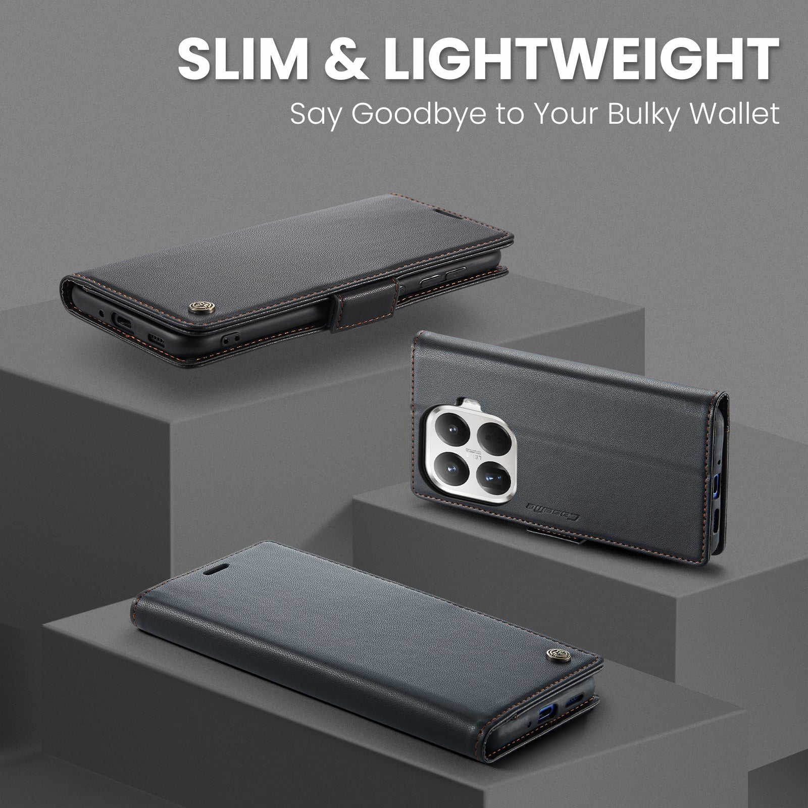 Xiaomi 15T Pro CaseMe Retro Wallet Case [Black]