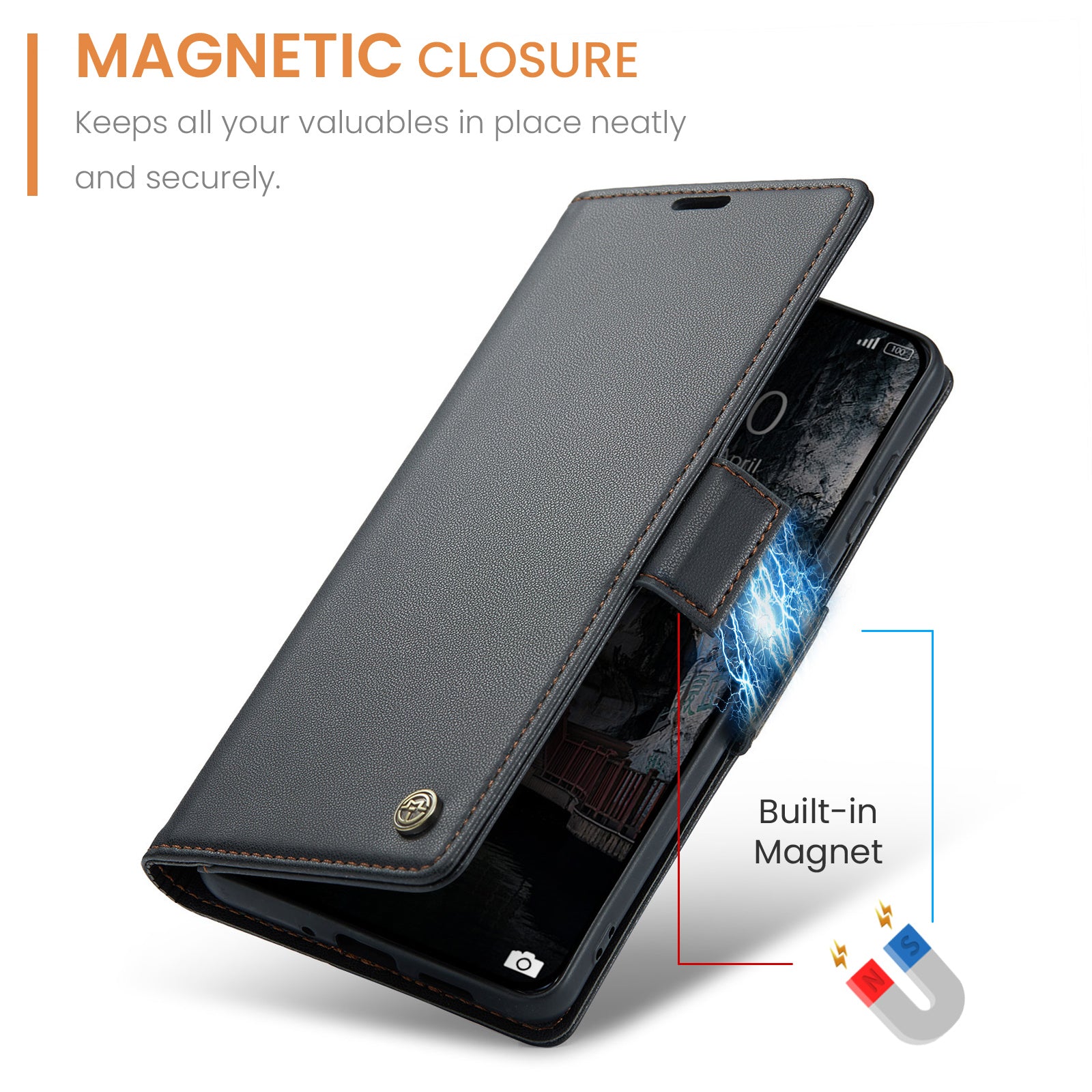 Xiaomi 15T Pro CaseMe Retro Wallet Case [Black]