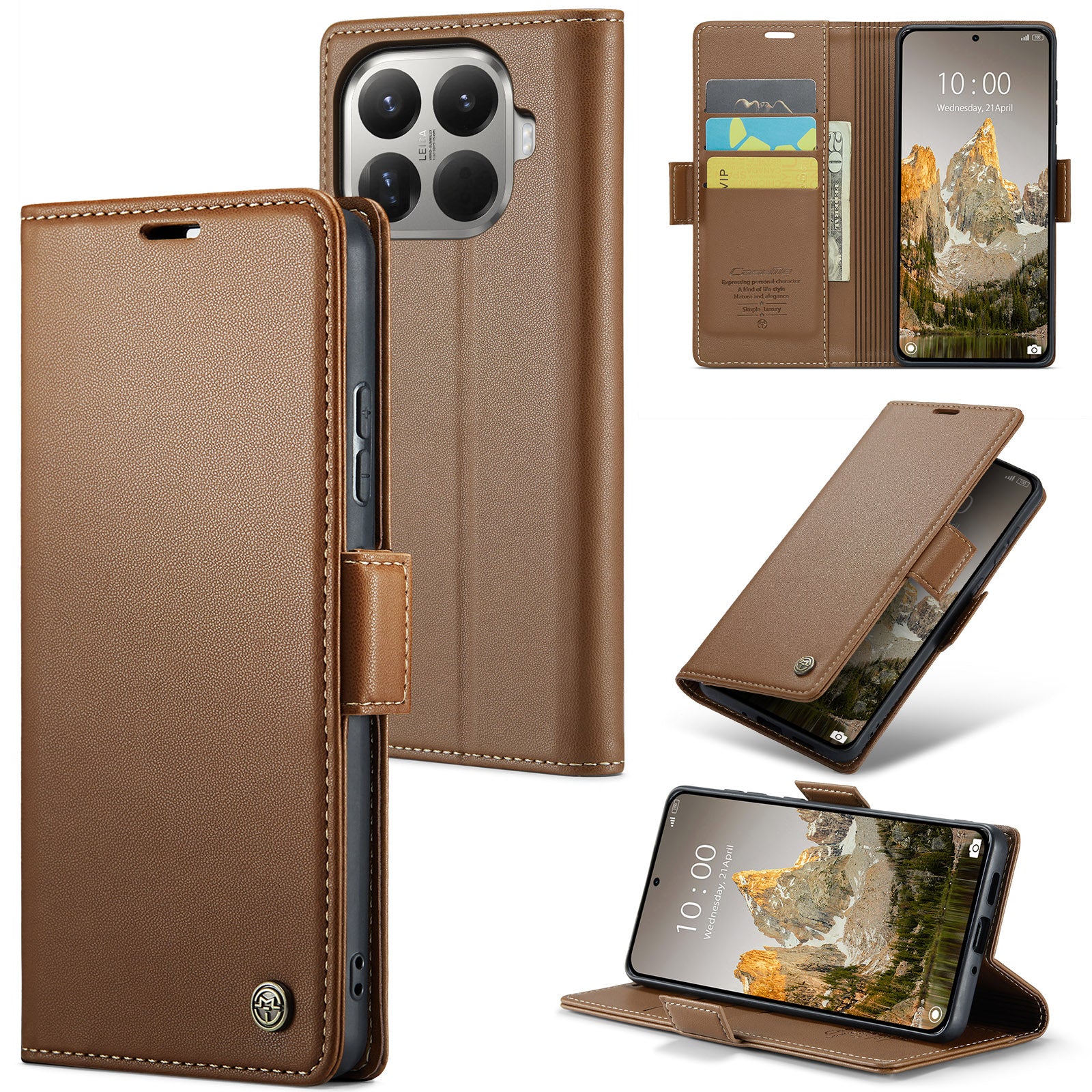 Xiaomi 15T Pro CaseMe Retro Wallet Case [Brown]
