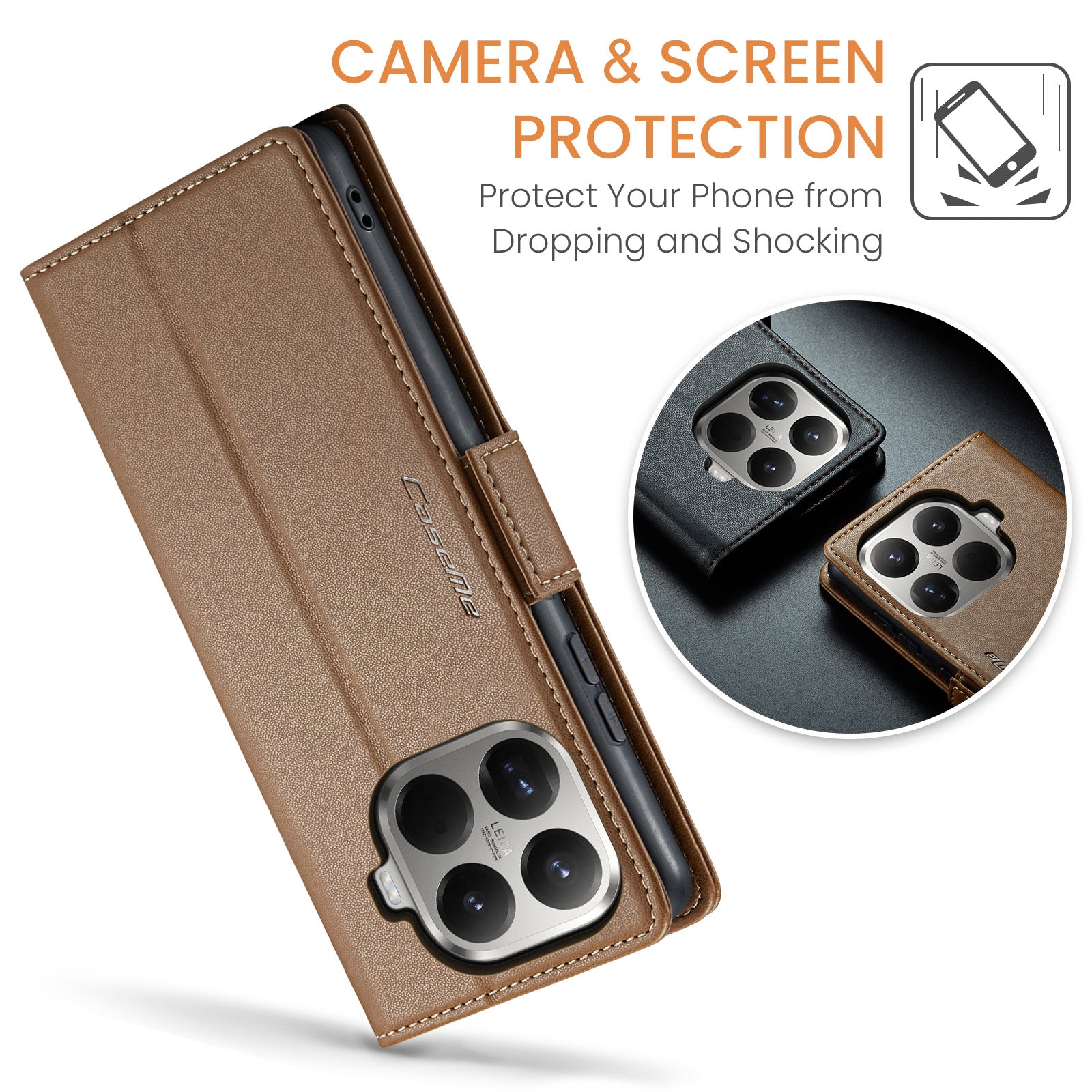 Xiaomi 15T Pro CaseMe Retro Wallet Case [Brown]