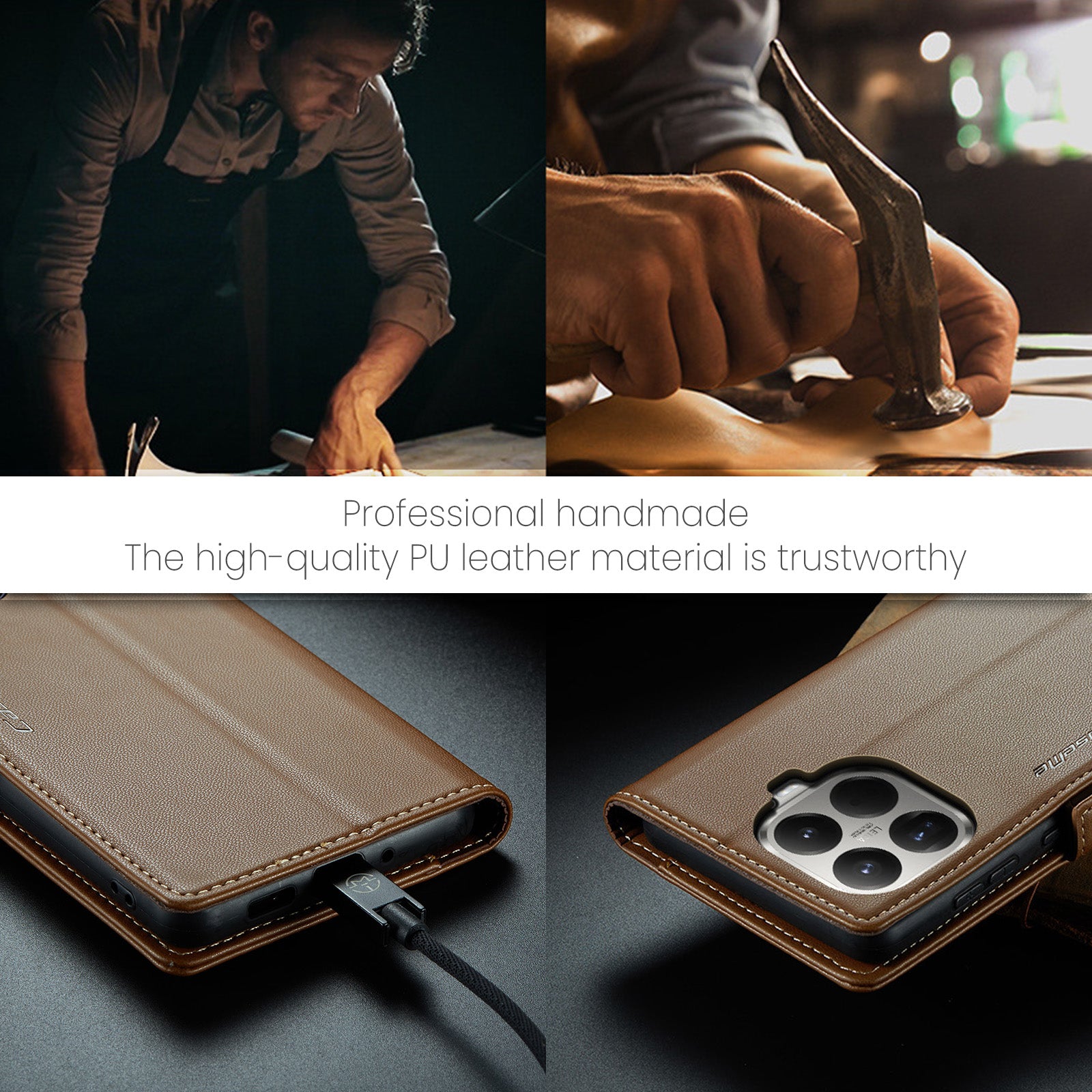 Xiaomi 15T Pro CaseMe Retro Wallet Case [Brown]