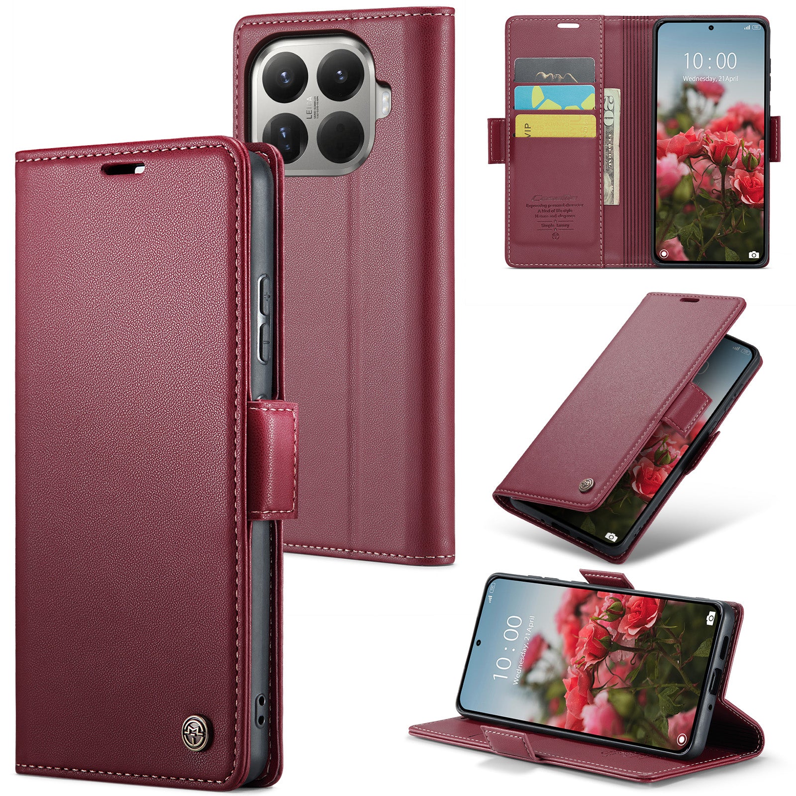Xiaomi 15T Pro CaseMe Retro Wallet Case [Maroon]