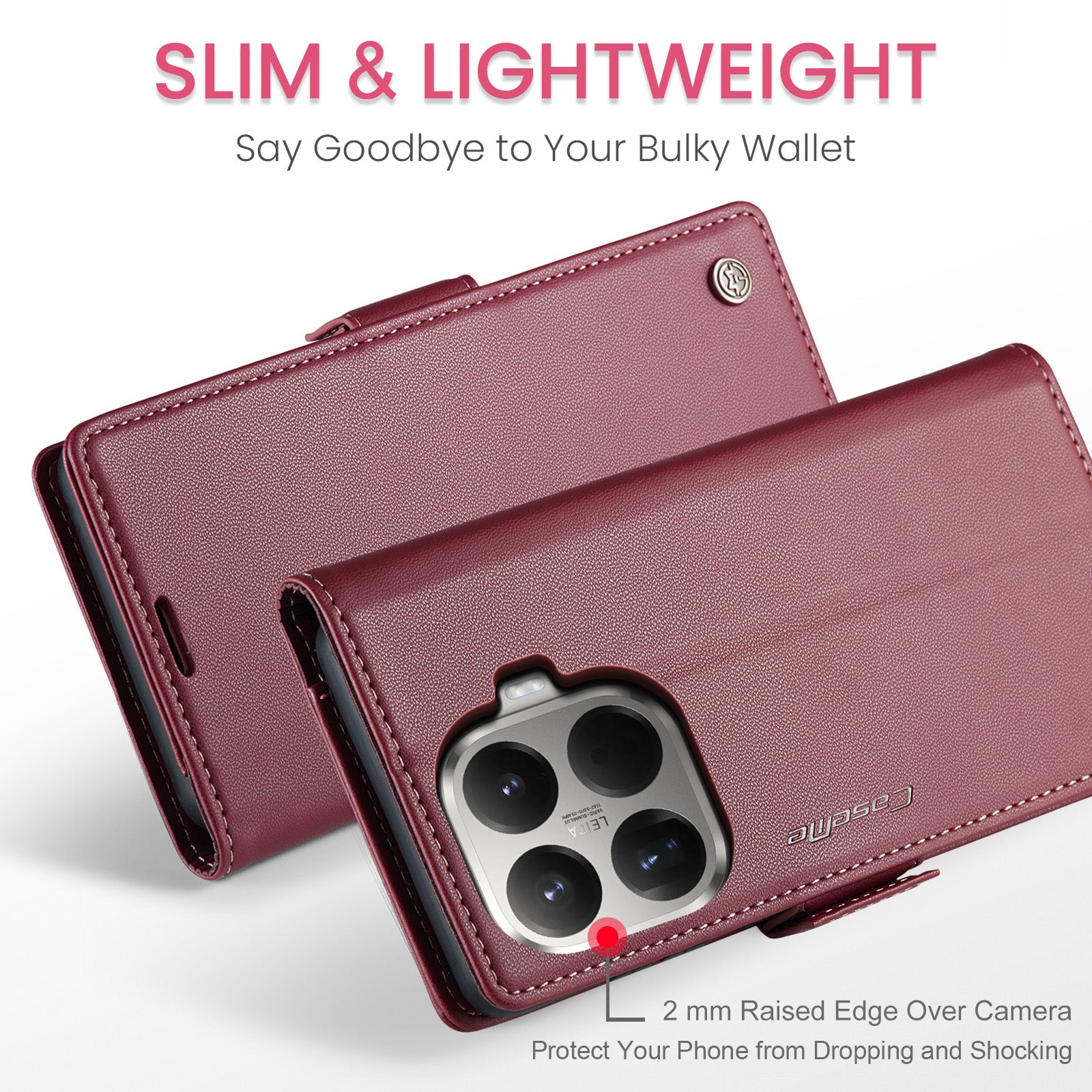 Xiaomi 15T Pro CaseMe Retro Wallet Case [Maroon]