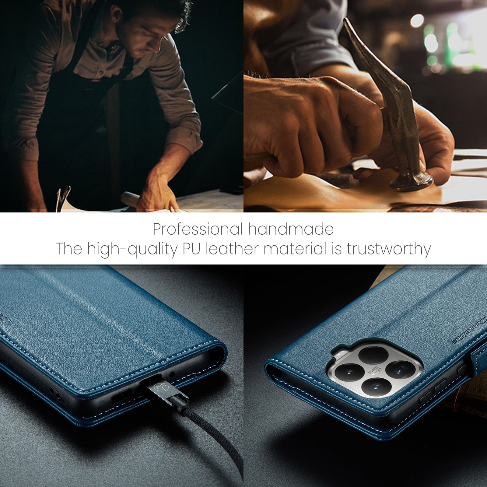 Xiaomi 15T Pro CaseMe Retro Wallet Case [Navy]