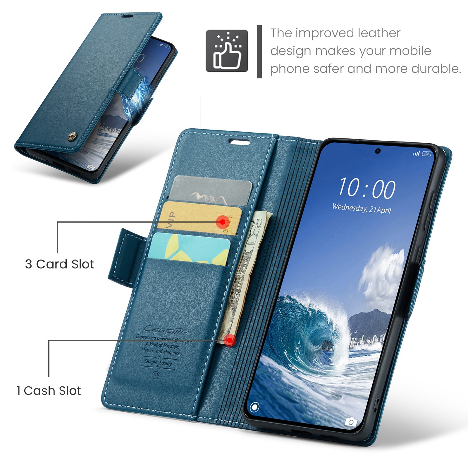 Xiaomi 15T Pro CaseMe Retro Wallet Case [Navy]