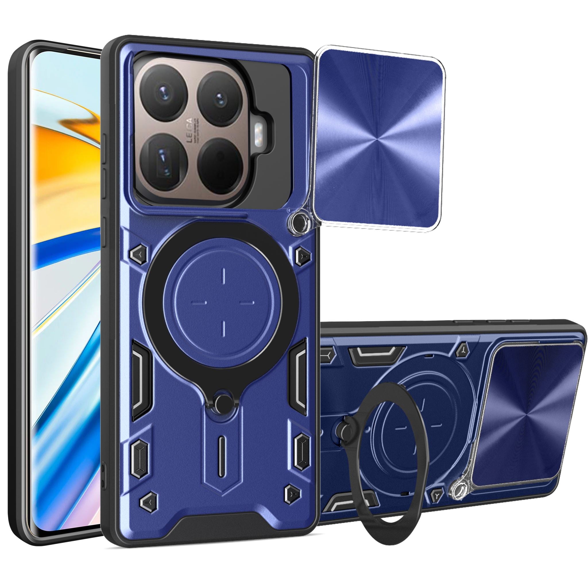 Xiaomi 15T Pro Ring Kickstand Case w/ Camera Cover [Navy]