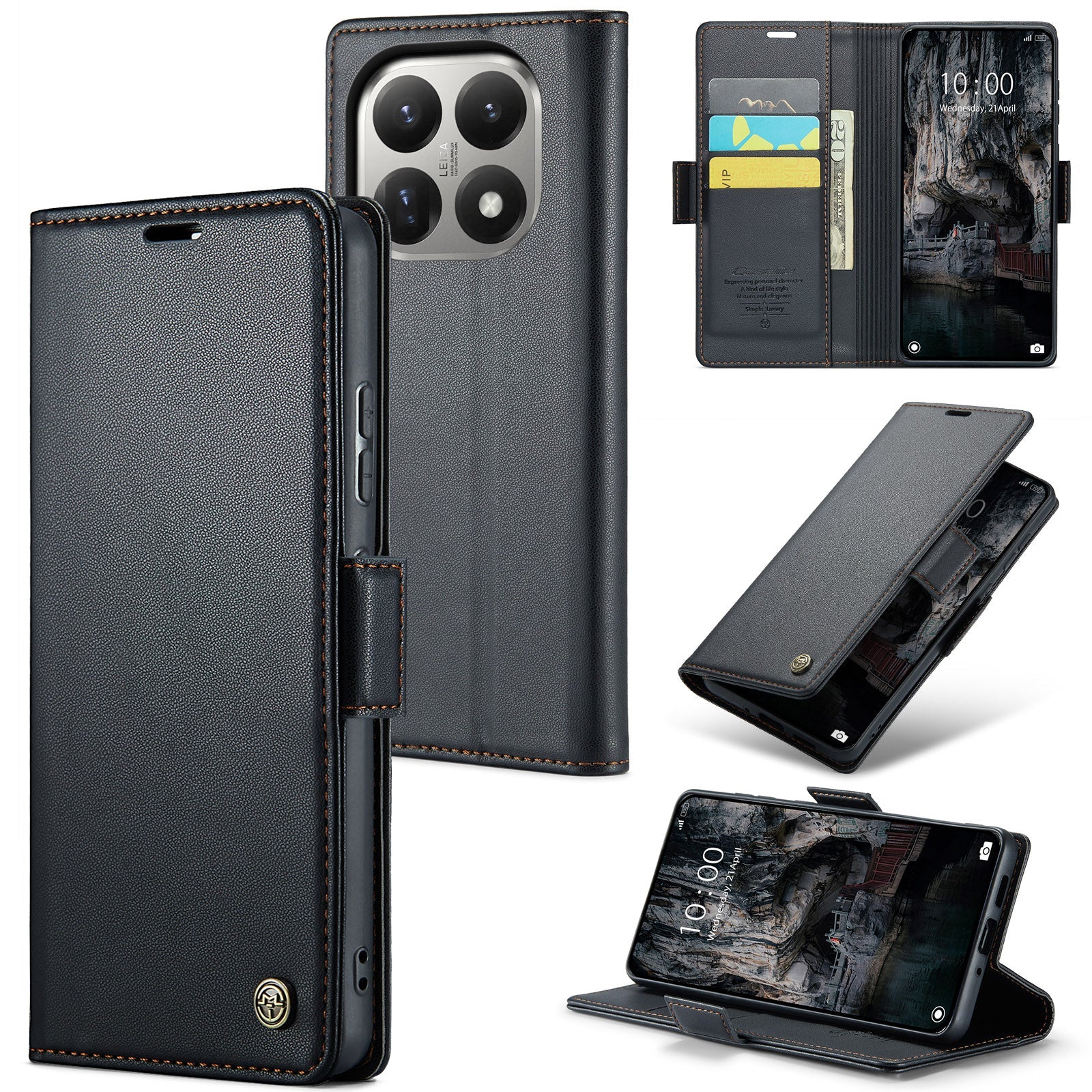Xiaomi 15T CaseMe Retro Wallet Case [Black]