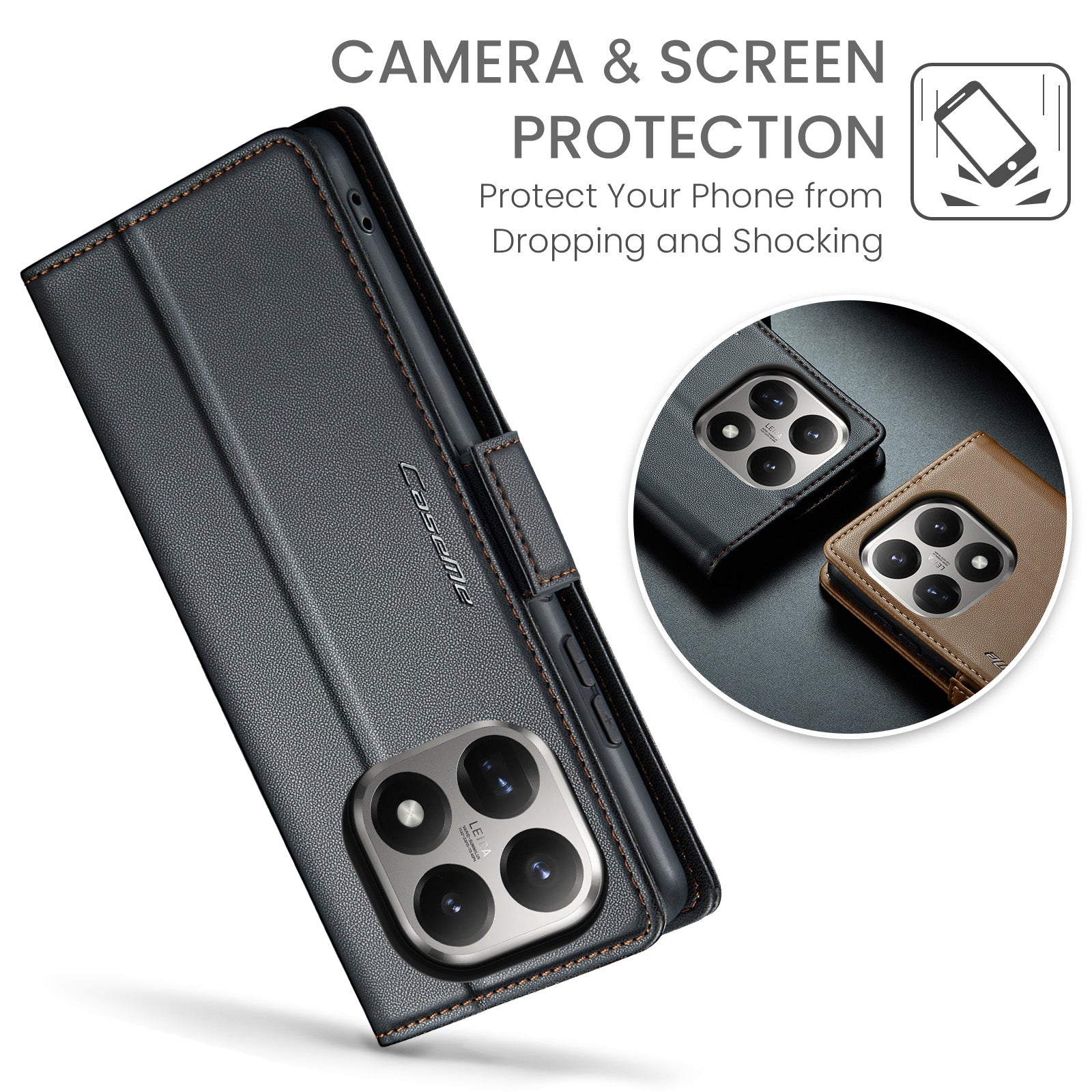 Xiaomi 15T CaseMe Retro Wallet Case [Black]