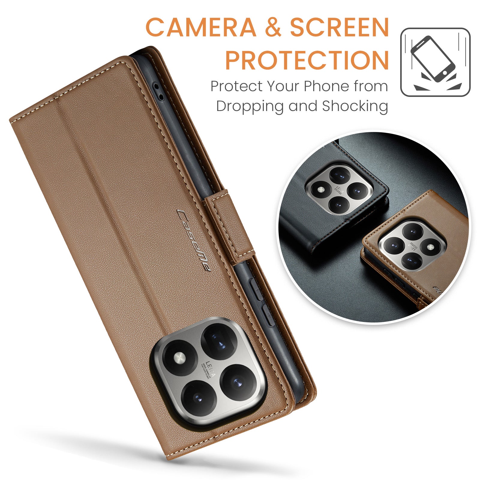 Xiaomi 15T CaseMe Retro Wallet Case [Brown]