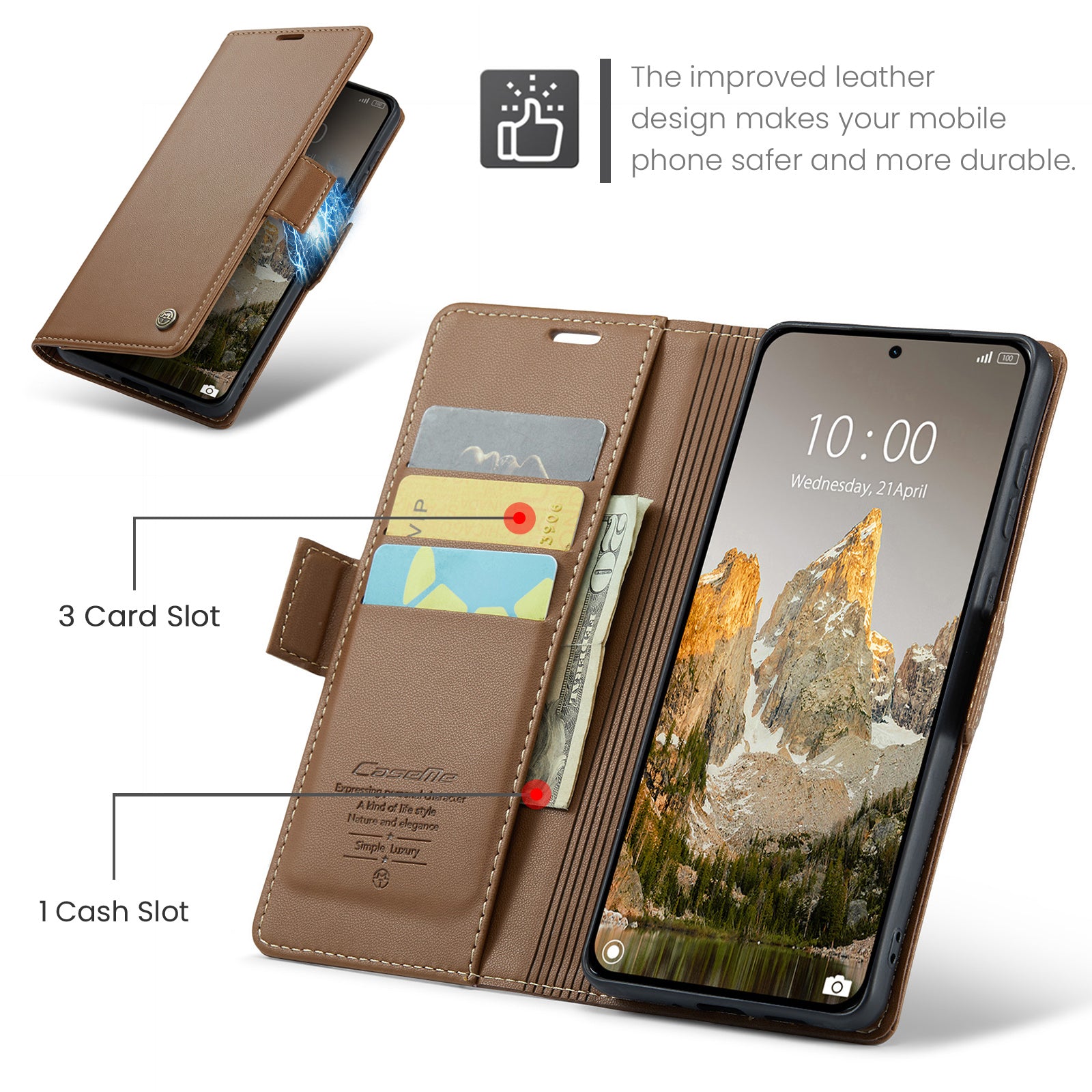 Xiaomi 15T CaseMe Retro Wallet Case [Brown]