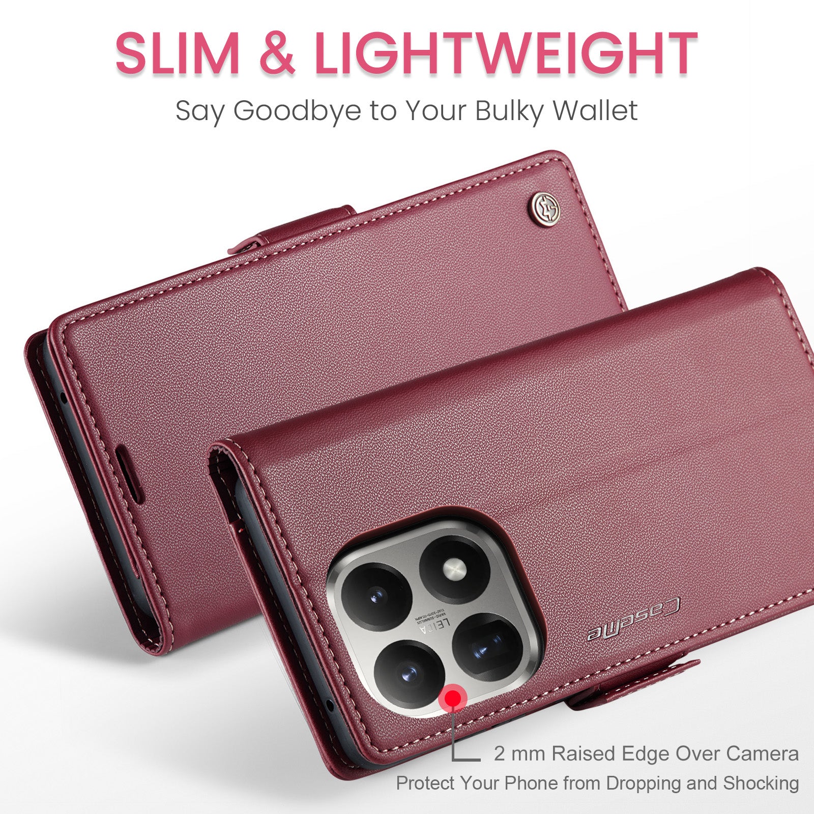 Xiaomi 15T CaseMe Retro Wallet Case [Maroon]