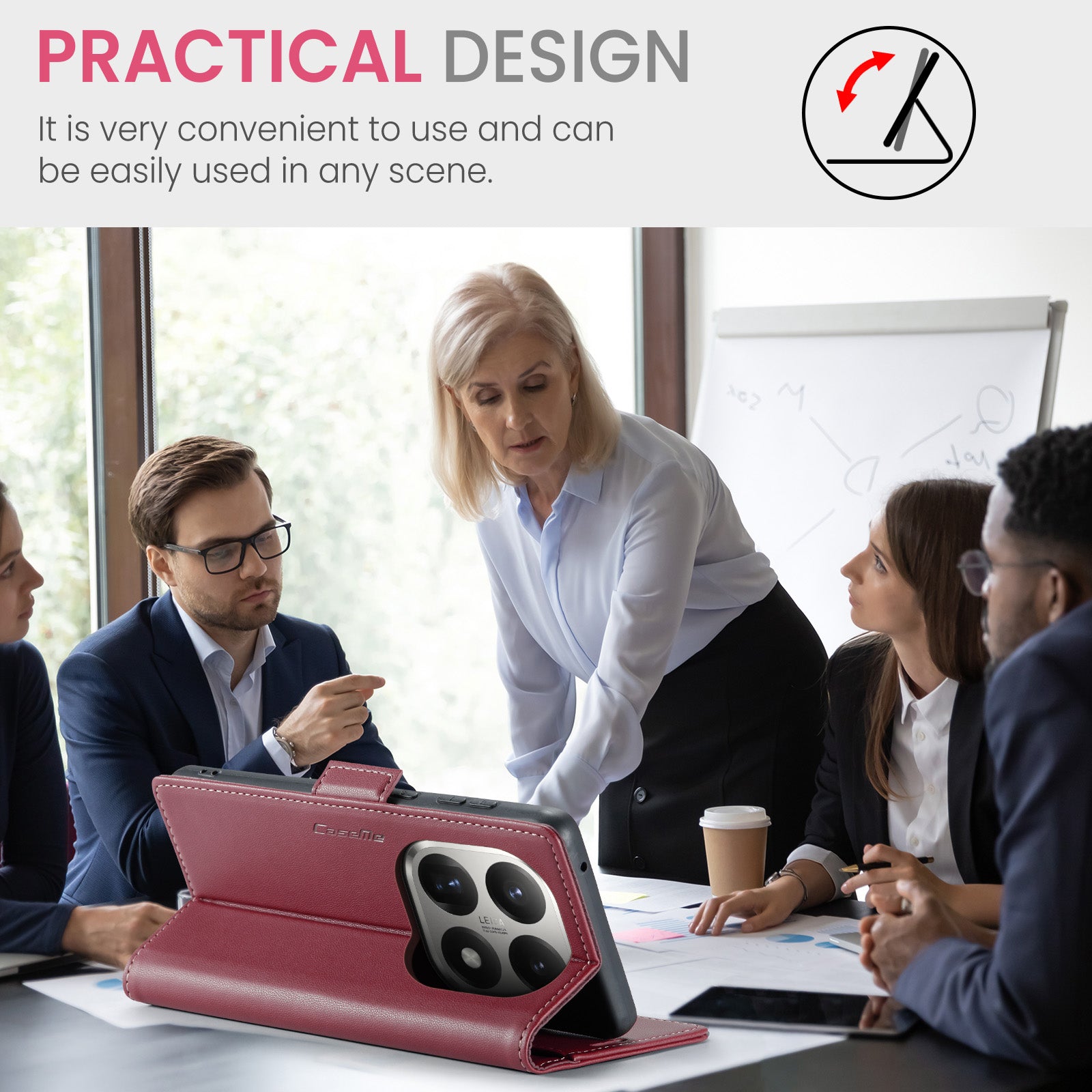 Xiaomi 15T CaseMe Retro Wallet Case [Maroon]