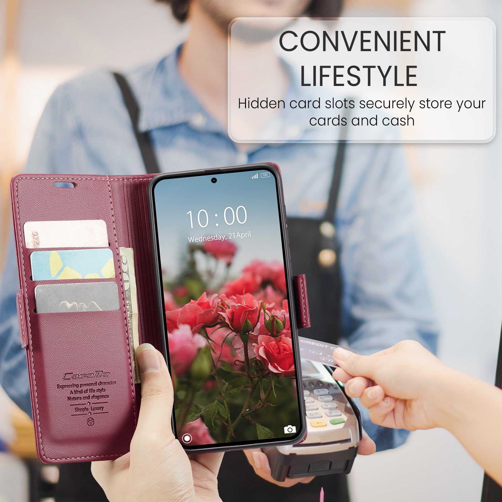 Xiaomi 15T CaseMe Retro Wallet Case [Maroon]