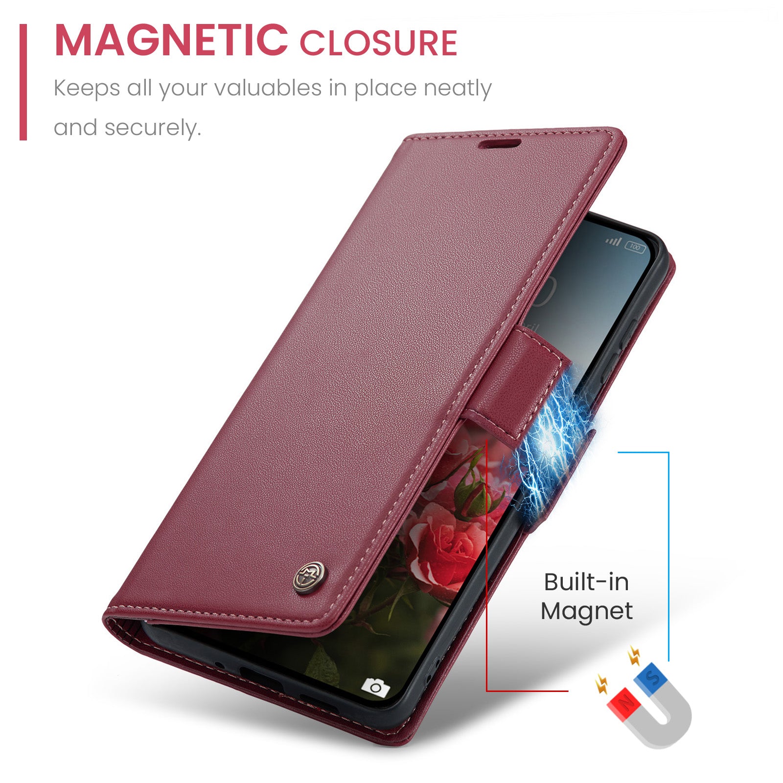 Xiaomi 15T CaseMe Retro Wallet Case [Maroon]