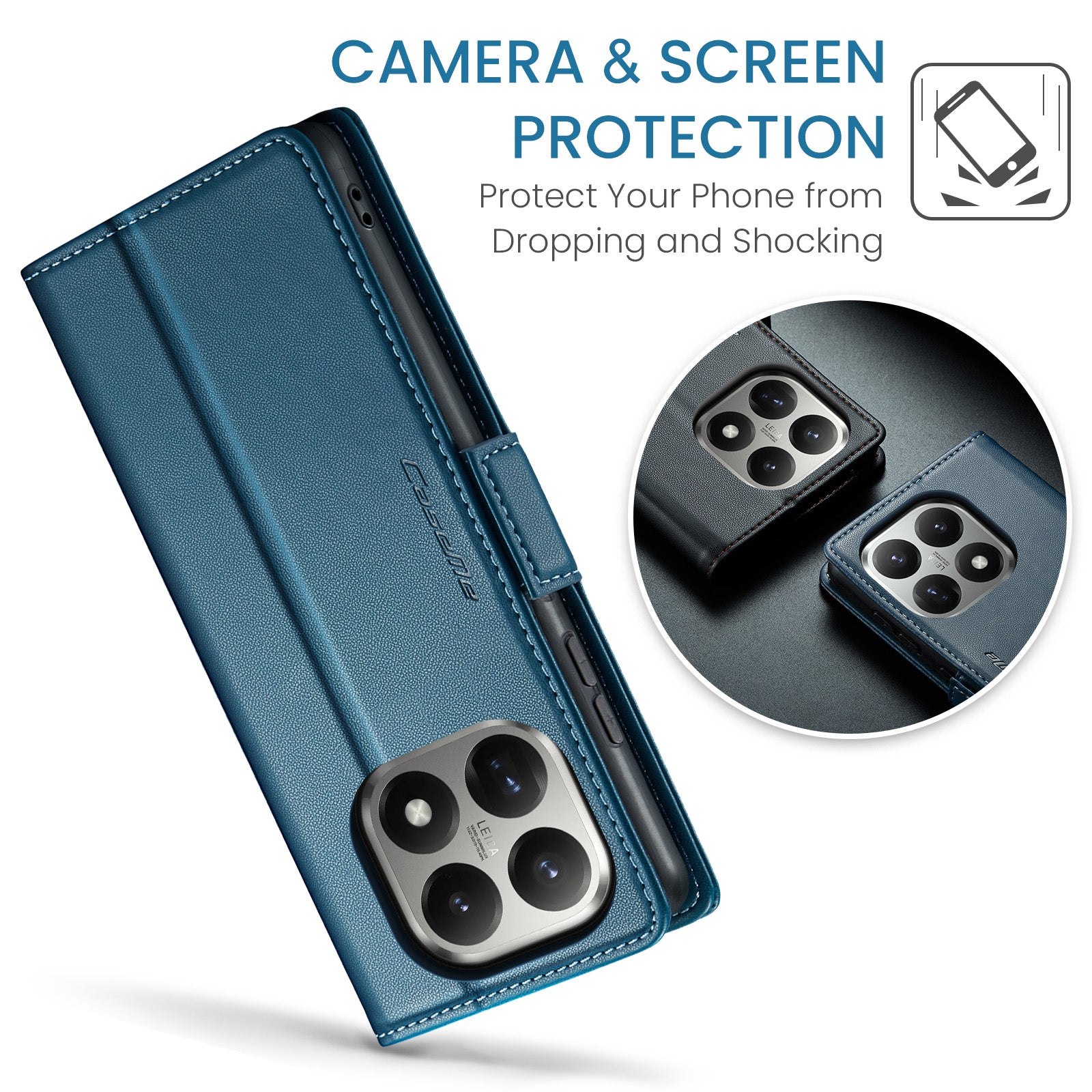 Xiaomi 15T CaseMe Retro Wallet Case [Navy]