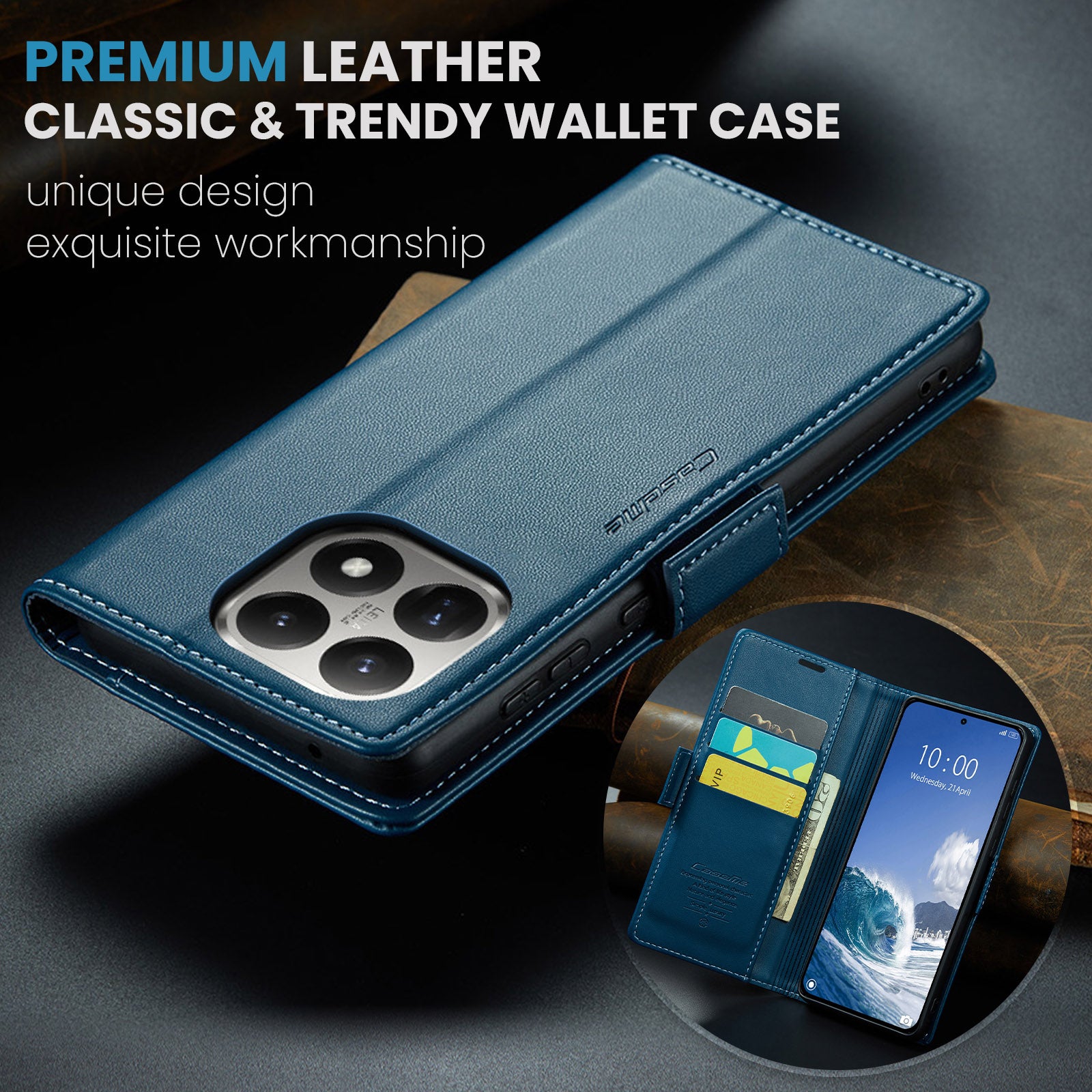 Xiaomi 15T CaseMe Retro Wallet Case [Navy]