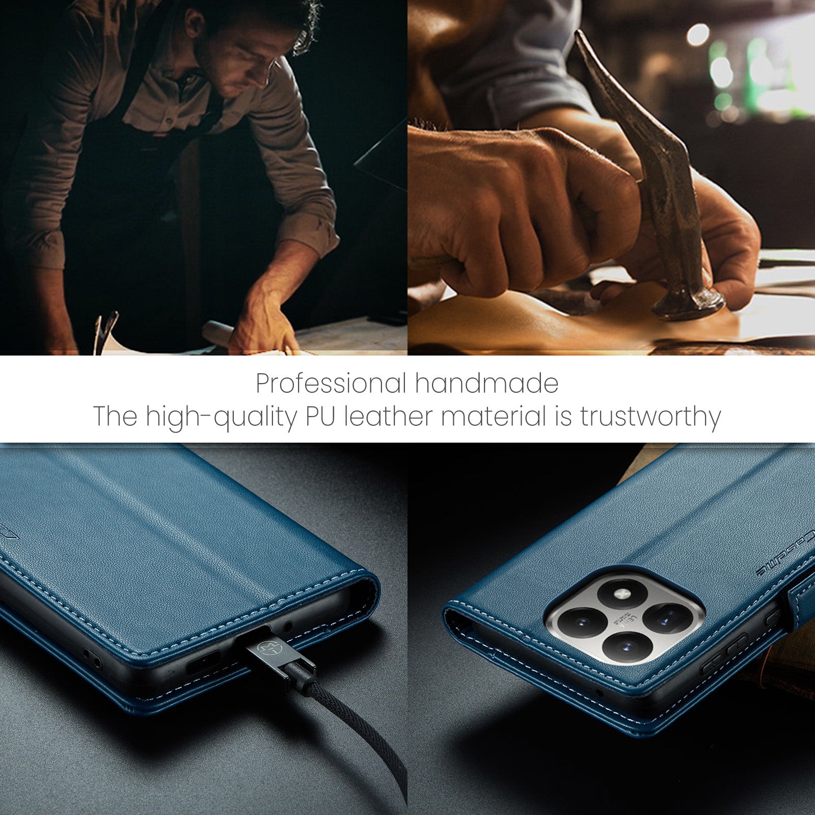Xiaomi 15T CaseMe Retro Wallet Case [Navy]
