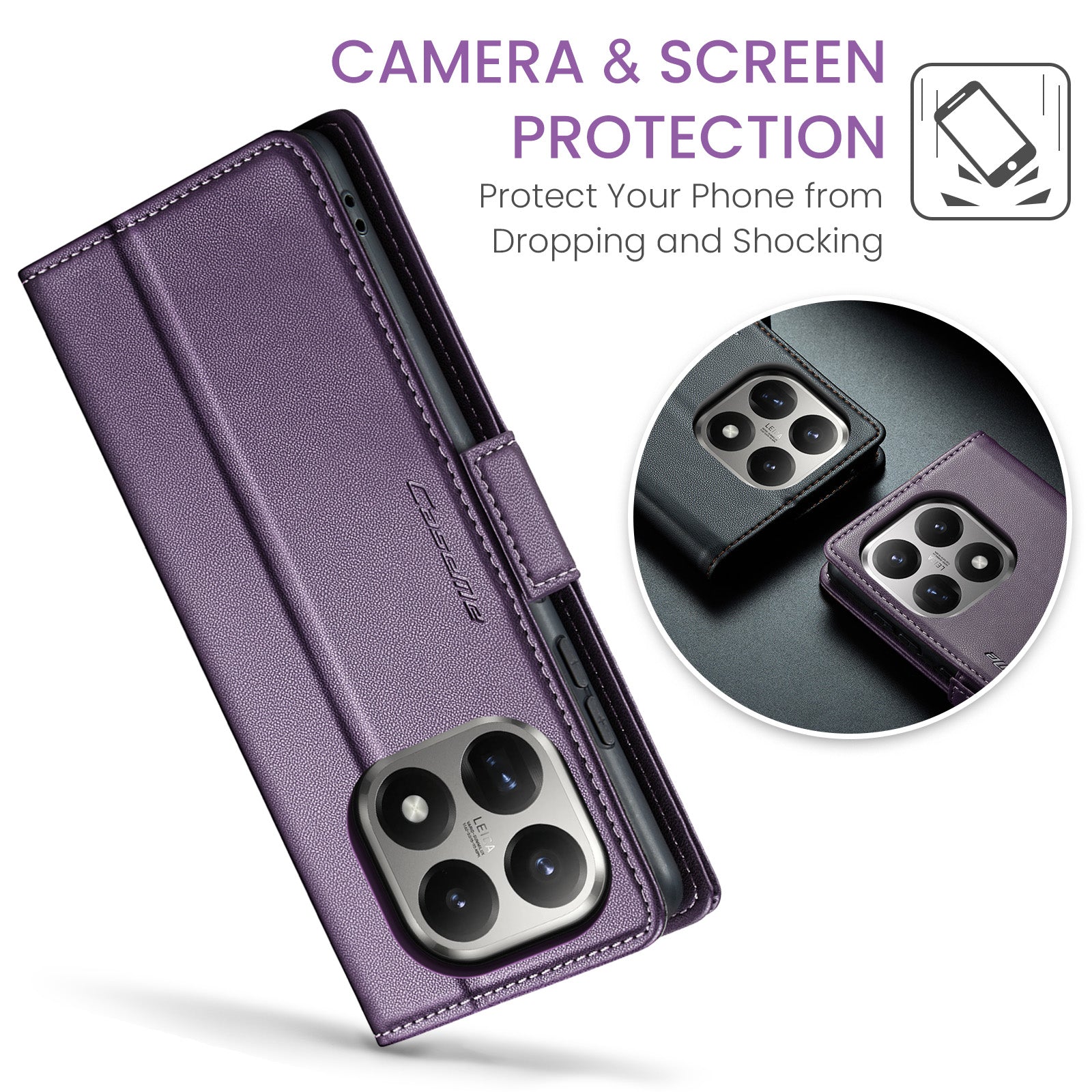 Xiaomi 15T CaseMe Retro Wallet Case [Purple]