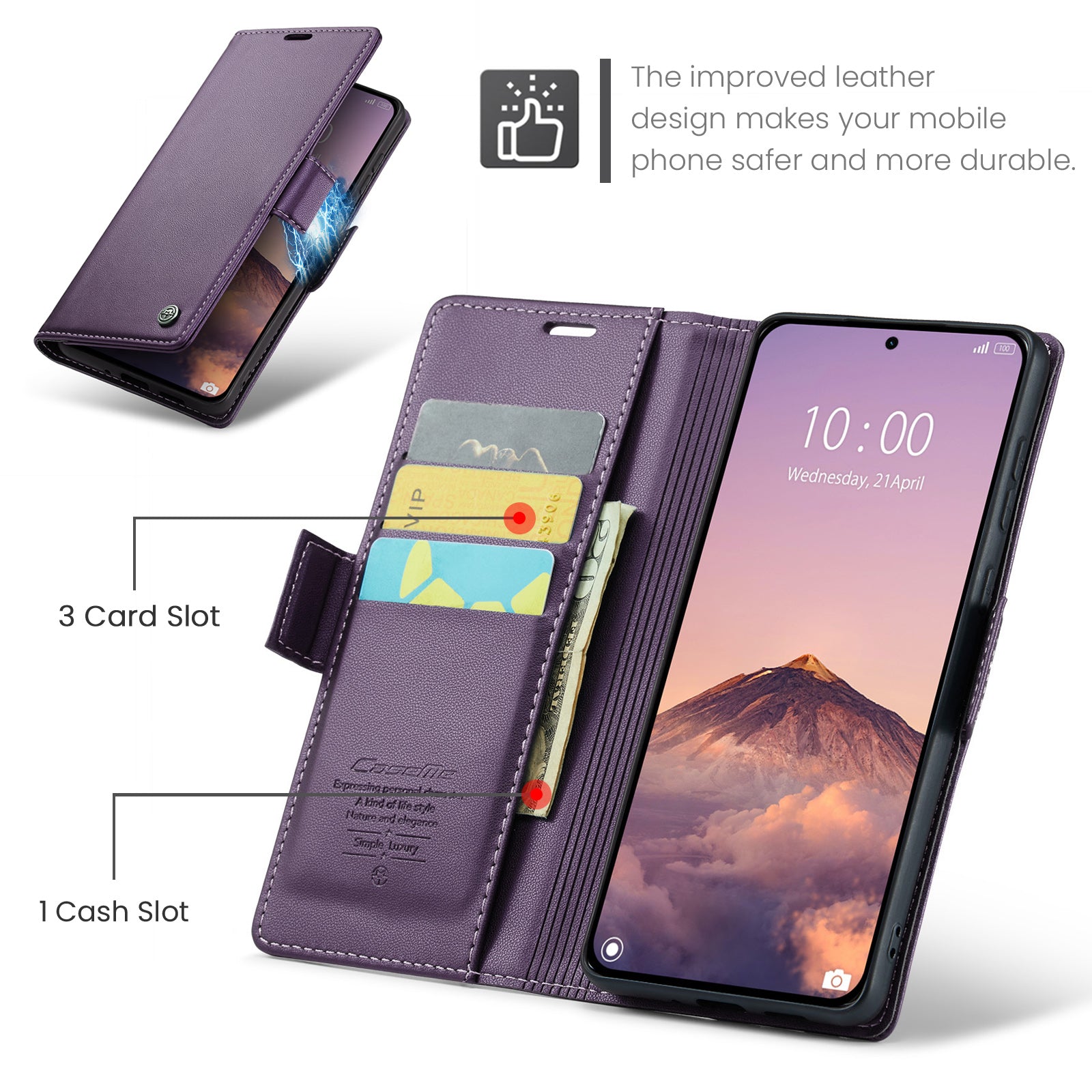 Xiaomi 15T CaseMe Retro Wallet Case [Purple]
