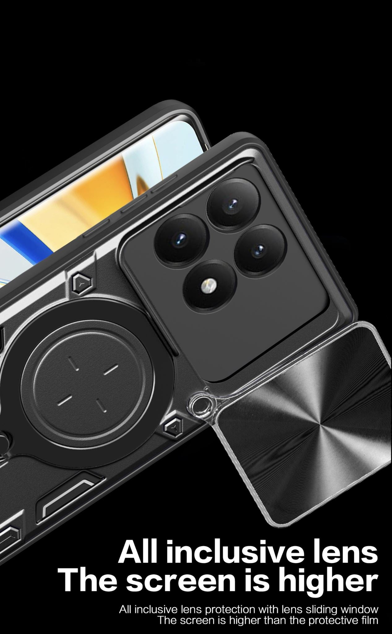 Xiaomi 15T Ring Kickstand Case w/ Camera Cover [Red]