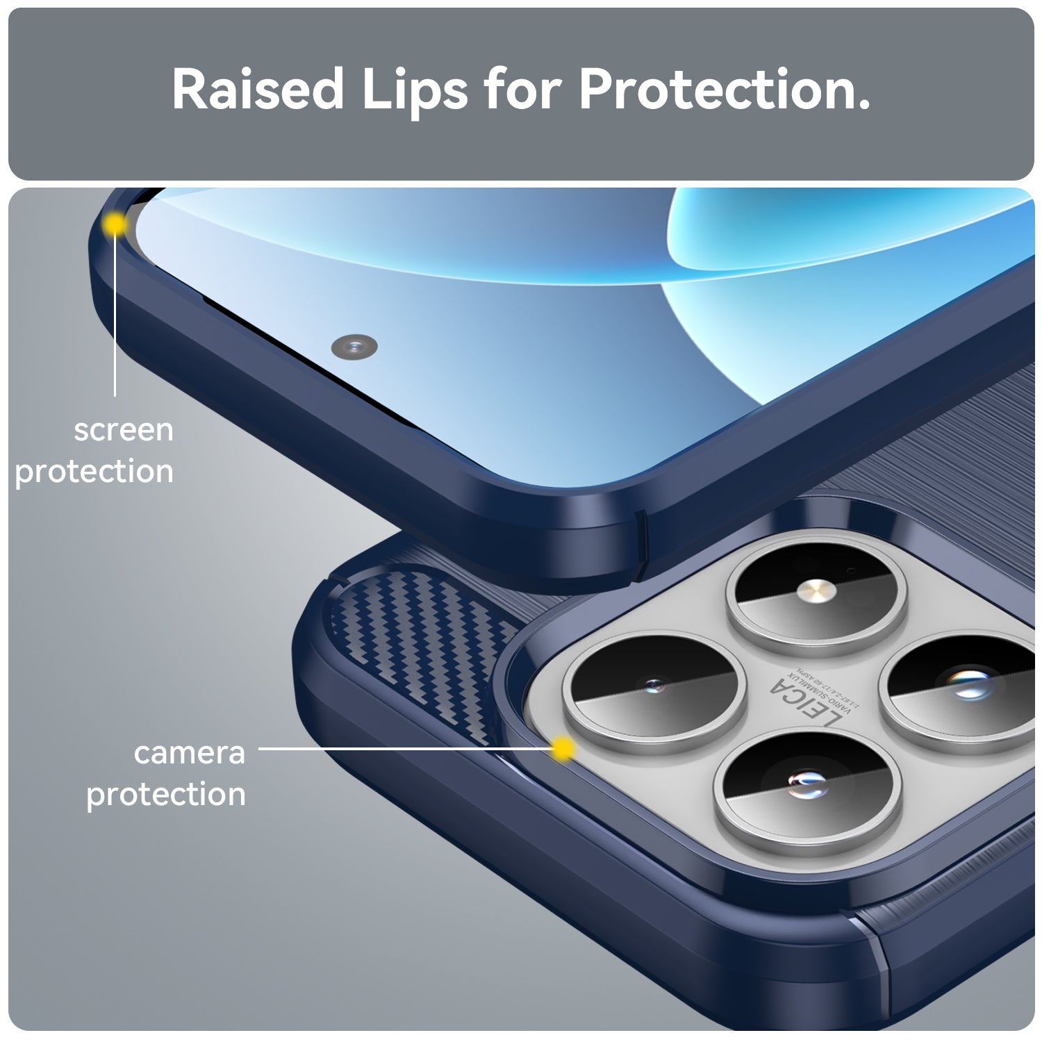 Xiaomi 17 Carbon Fibre TPU Case Slim Shockproof Cover Navy