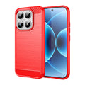 Xiaomi 17 Carbon Fibre TPU Case Slim Shockproof Cover Red - Red