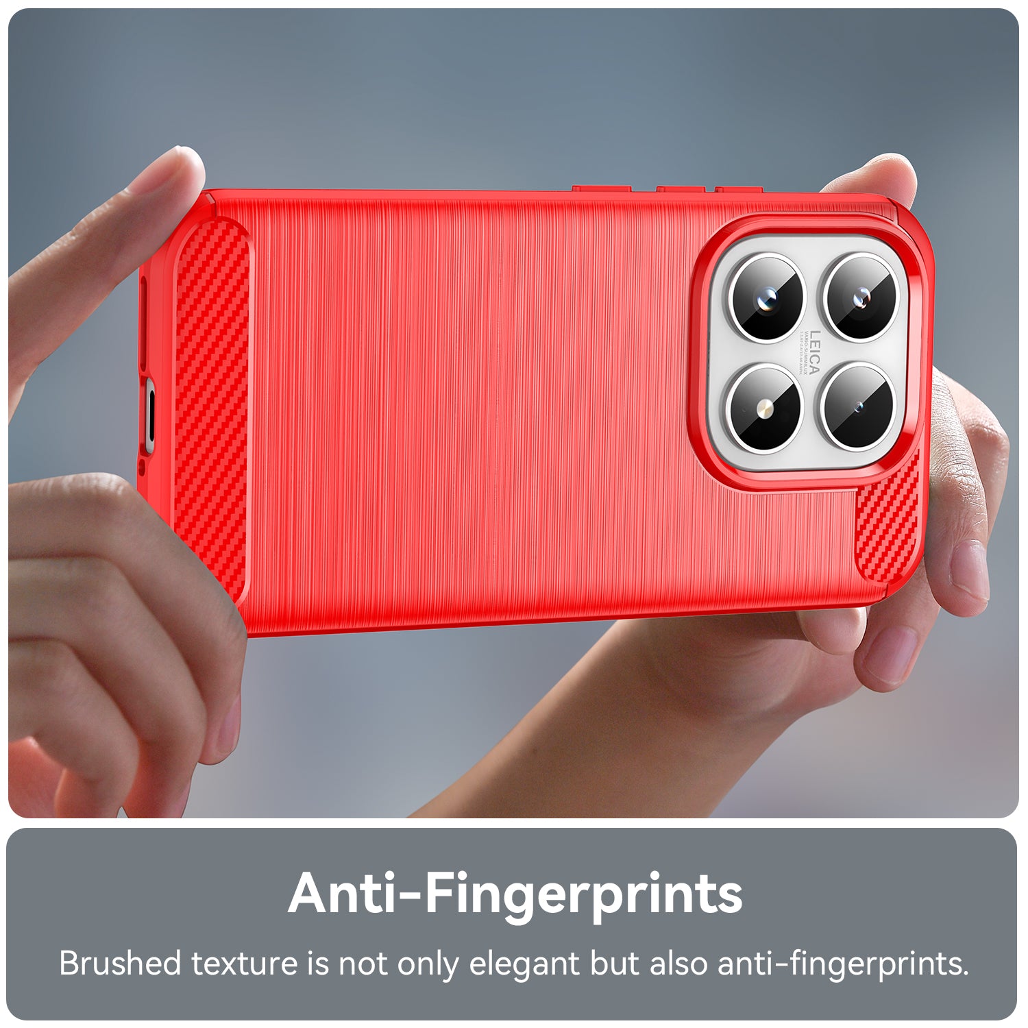 Xiaomi 17 Carbon Fibre TPU Case Slim Shockproof Cover Red