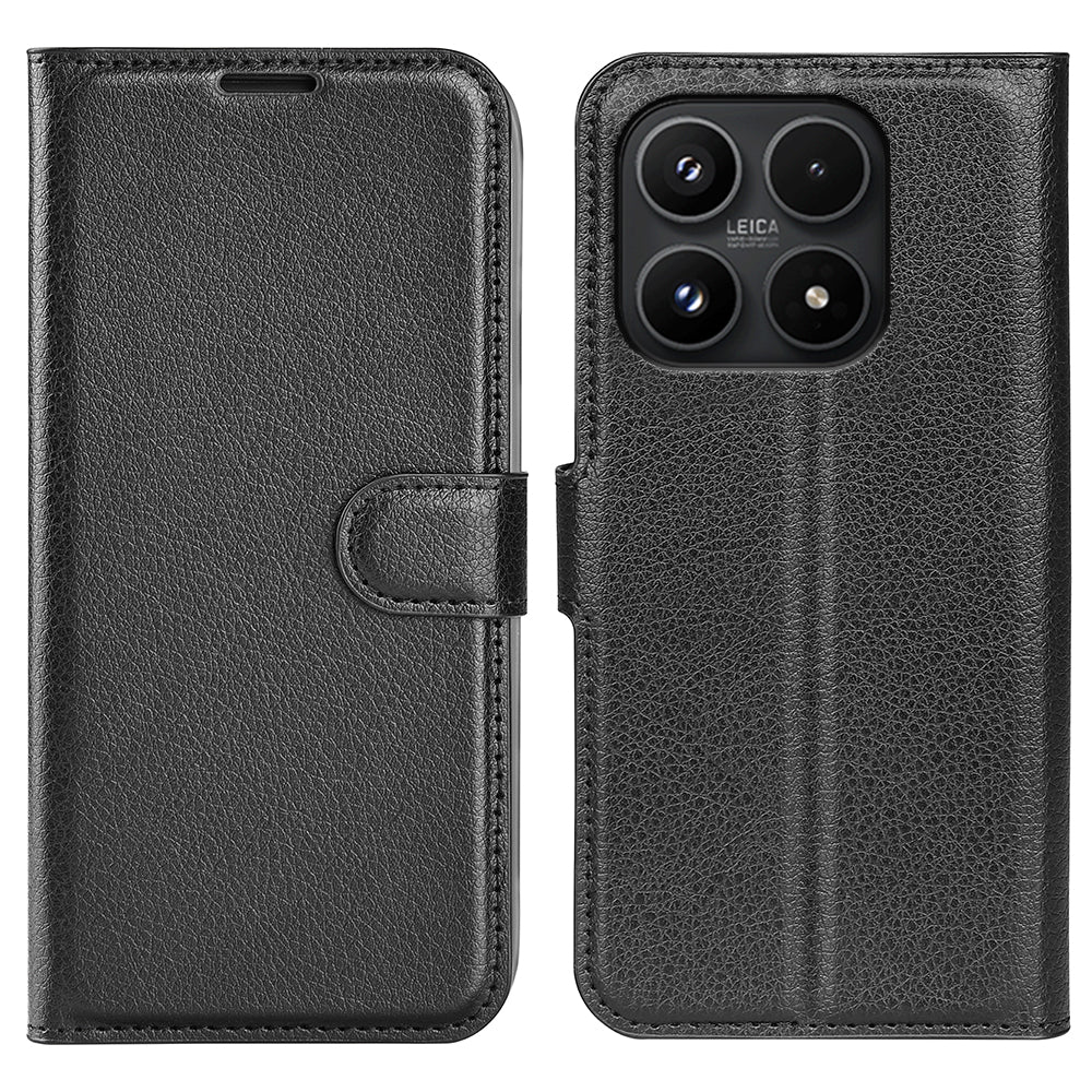 Wallet Case for Xiaomi 17 – PU Leather Flip Cover with Card Holder & Stand [Black]