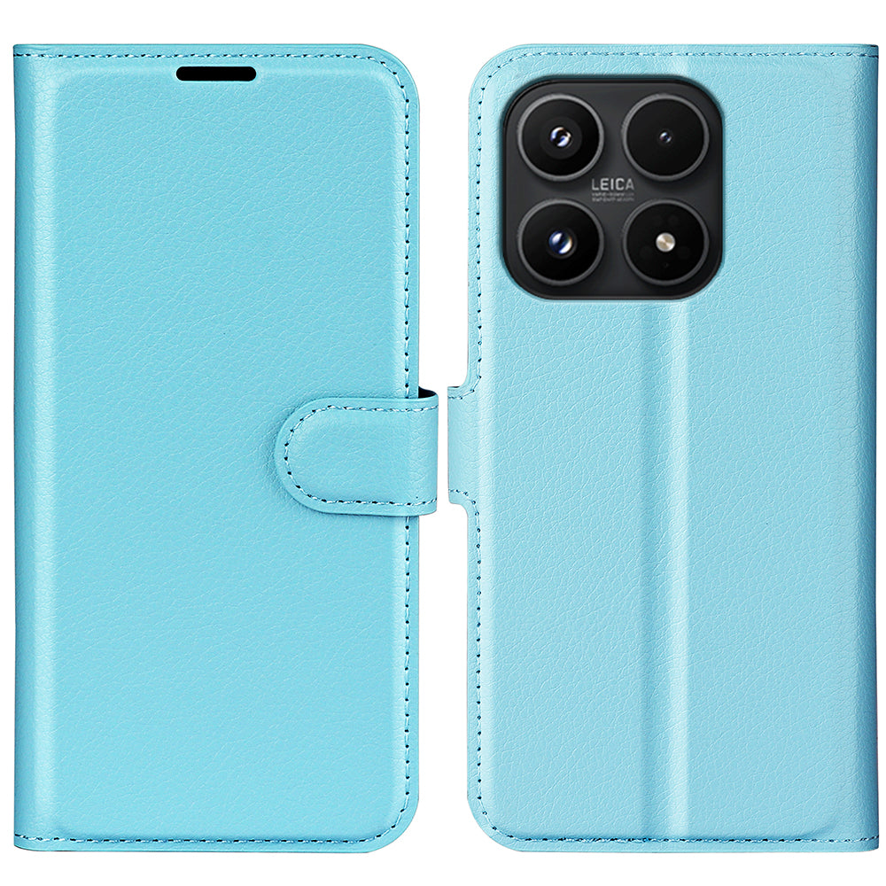 Wallet Case for Xiaomi 17 – PU Leather Flip Cover with Card Holder & Stand [LightBlue]