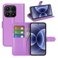 Wallet Case for Xiaomi 17 – PU Leather Flip Cover with Card Holder & Stand [Purple] - Purple