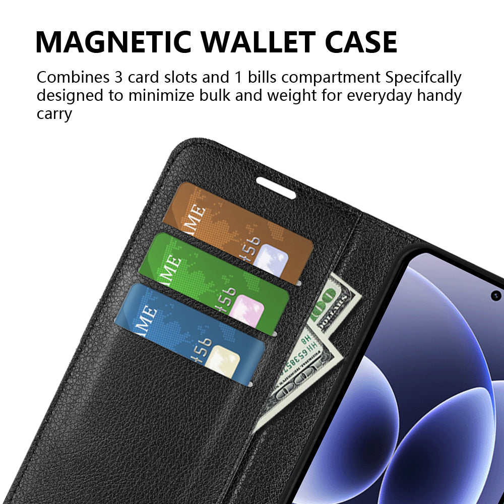 Wallet Case for Xiaomi 17 – PU Leather Flip Cover with Card Holder & Stand [Purple]