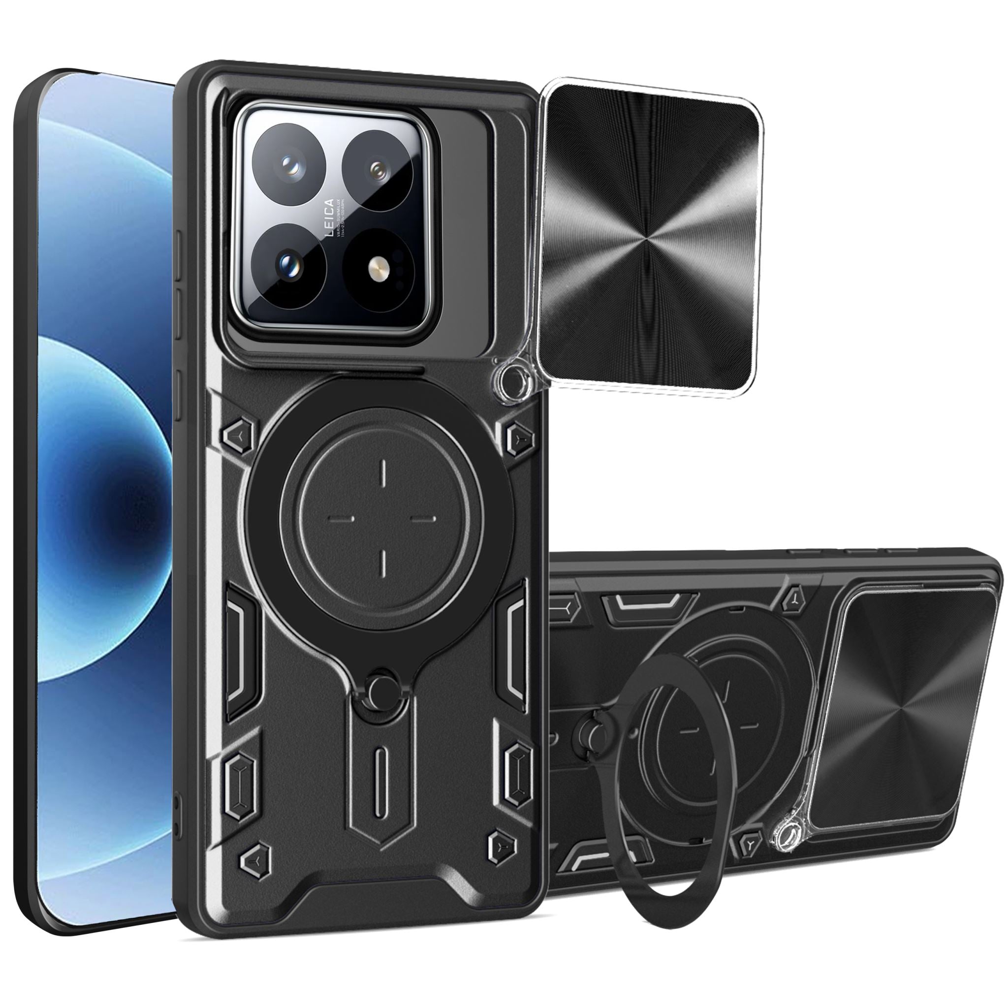 Xiaomi 17  Ring Kickstand Case w/ Camera Cover [Black]