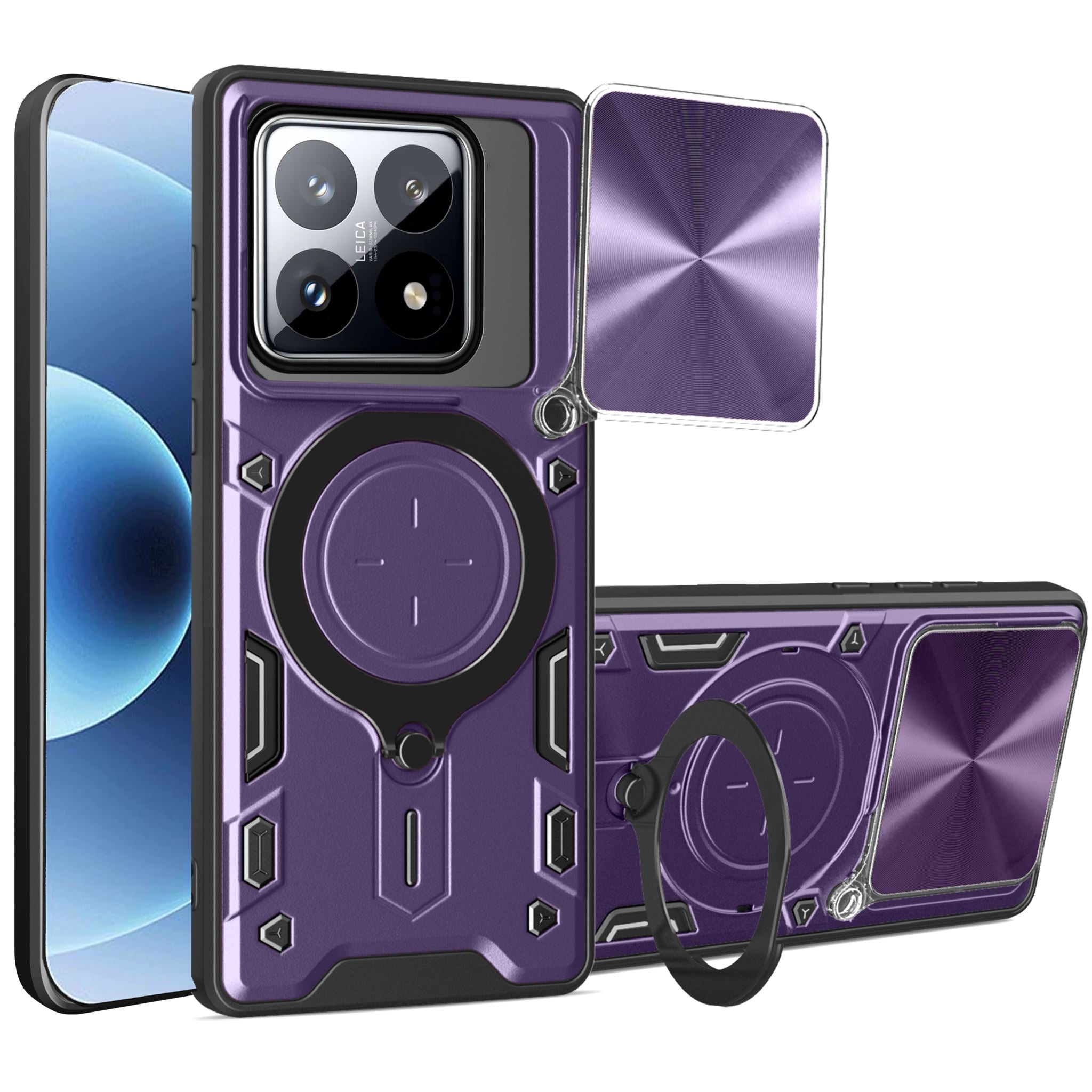 Xiaomi 17  Ring Kickstand Case w/ Camera Cover [Purple]