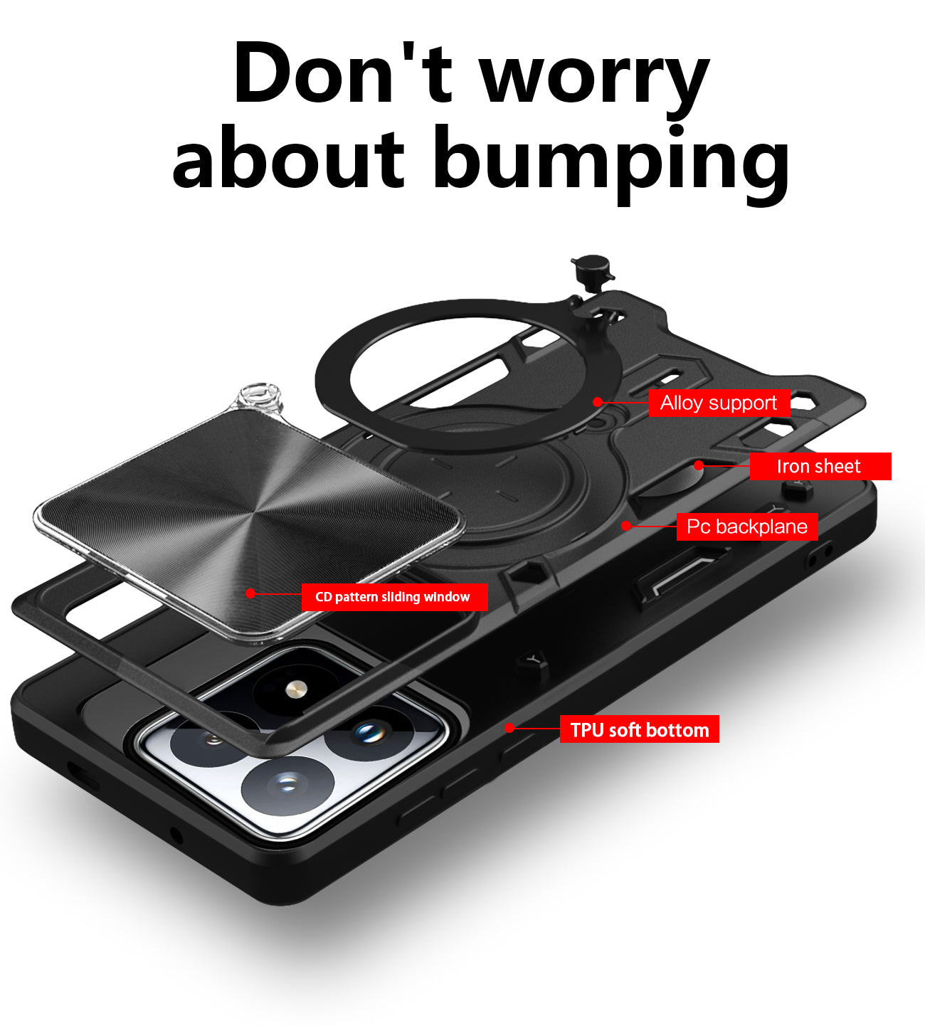 Xiaomi 17  Ring Kickstand Case w/ Camera Cover [Black]