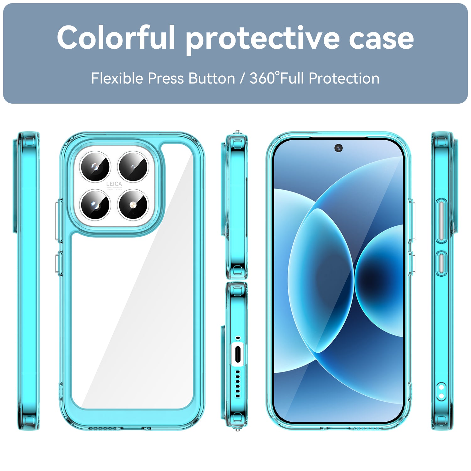 Xiaomi 17 Soft TPU Bumper Shockproof Cover Case [Clear Blue]