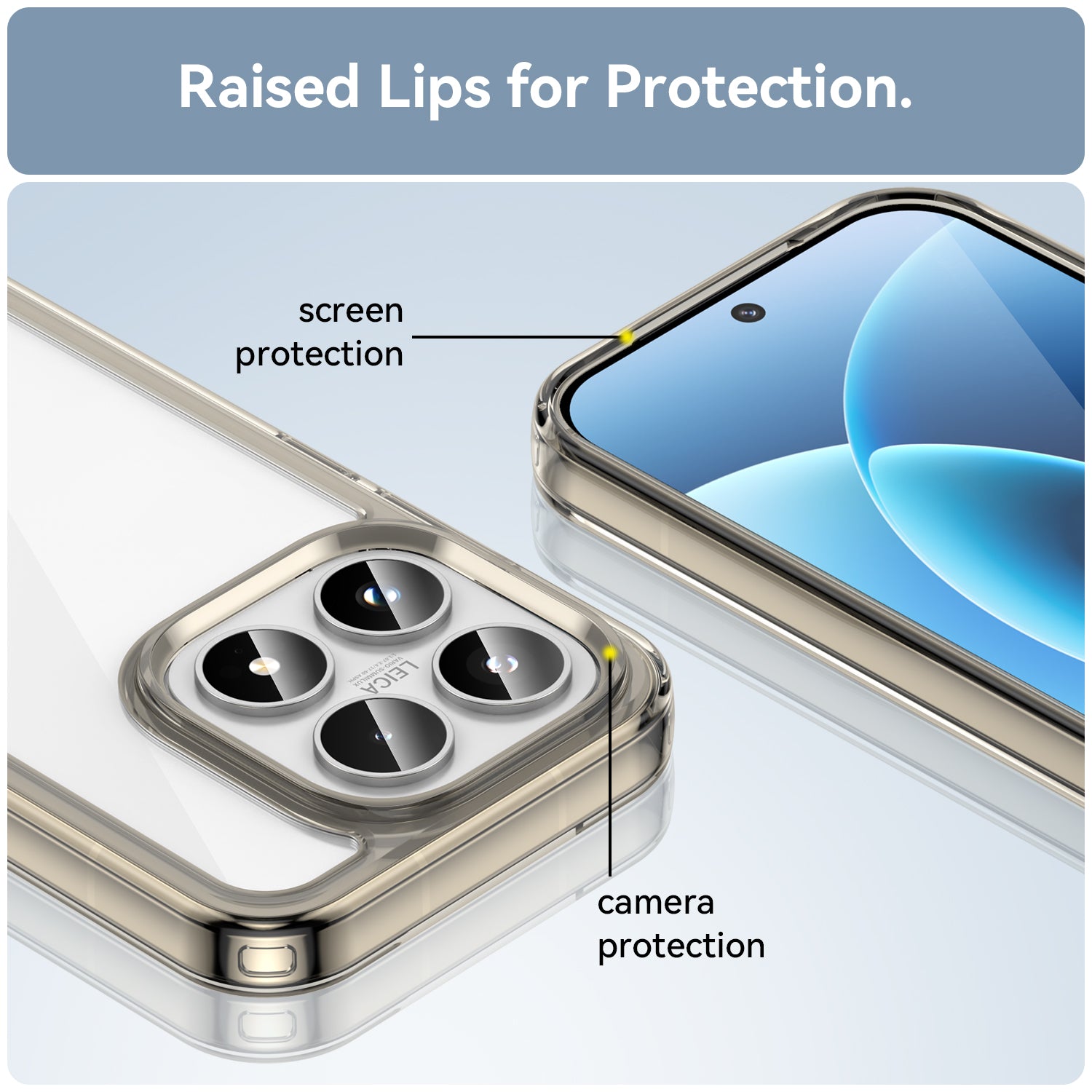 Xiaomi 17 Soft TPU Bumper Shockproof Cover Case [Clear Grey]