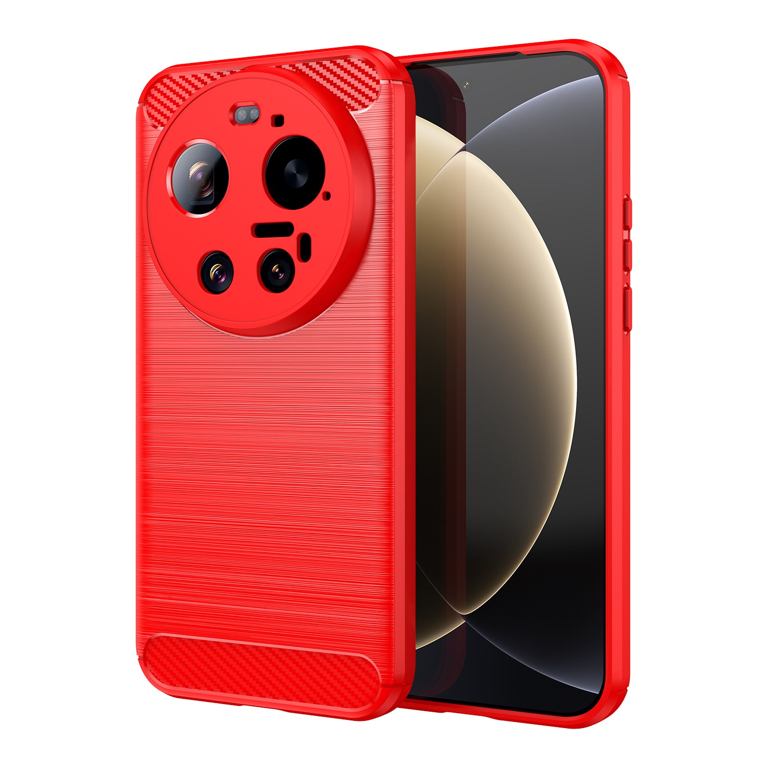 Xiaomi 17 Ultra Carbon Fibre TPU Case Slim Shockproof Cover Red